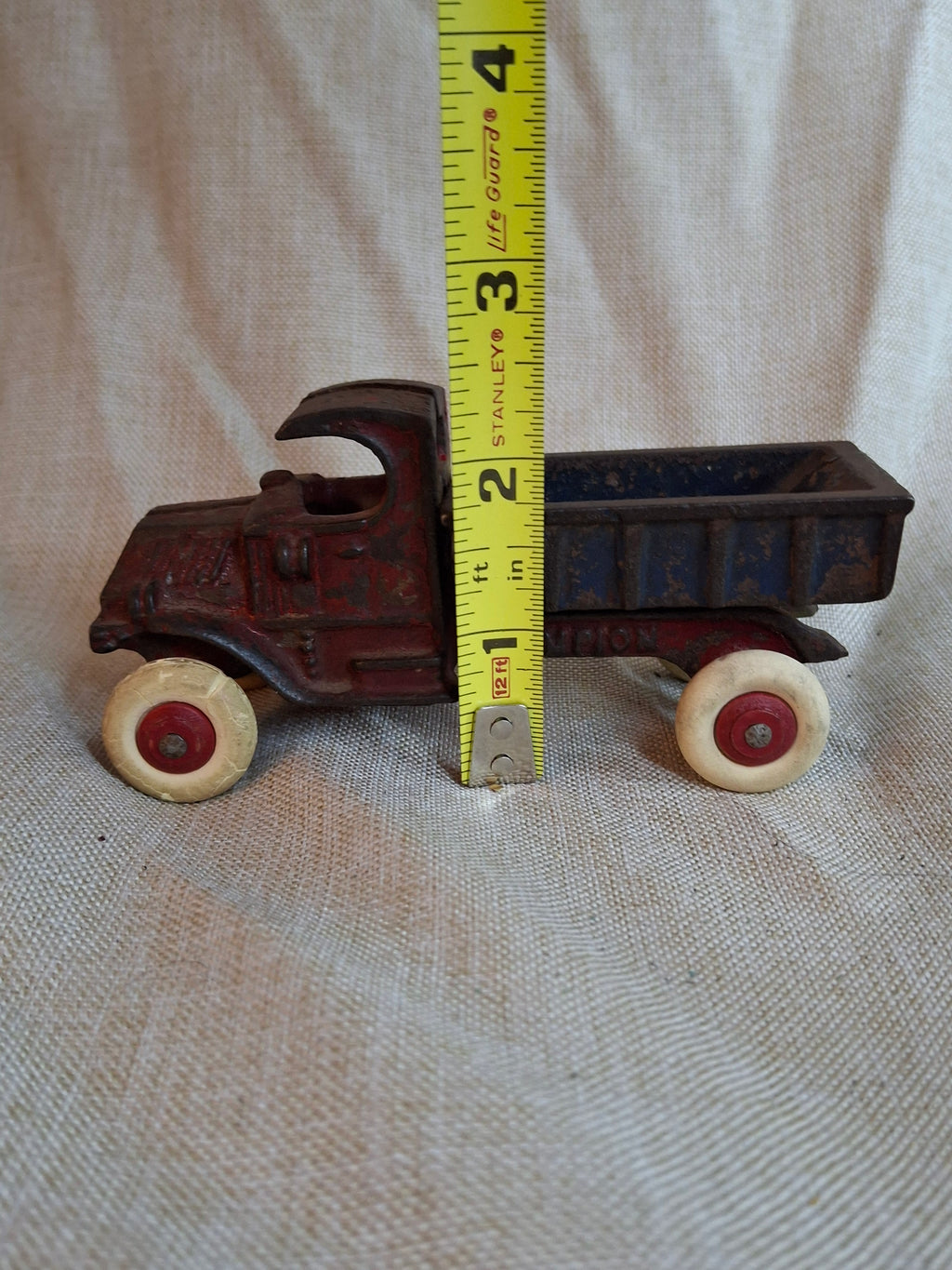 Rare 1920s Champion Cast Iron Mack C-Cab Dump Truck - Original Paint & White Tires
