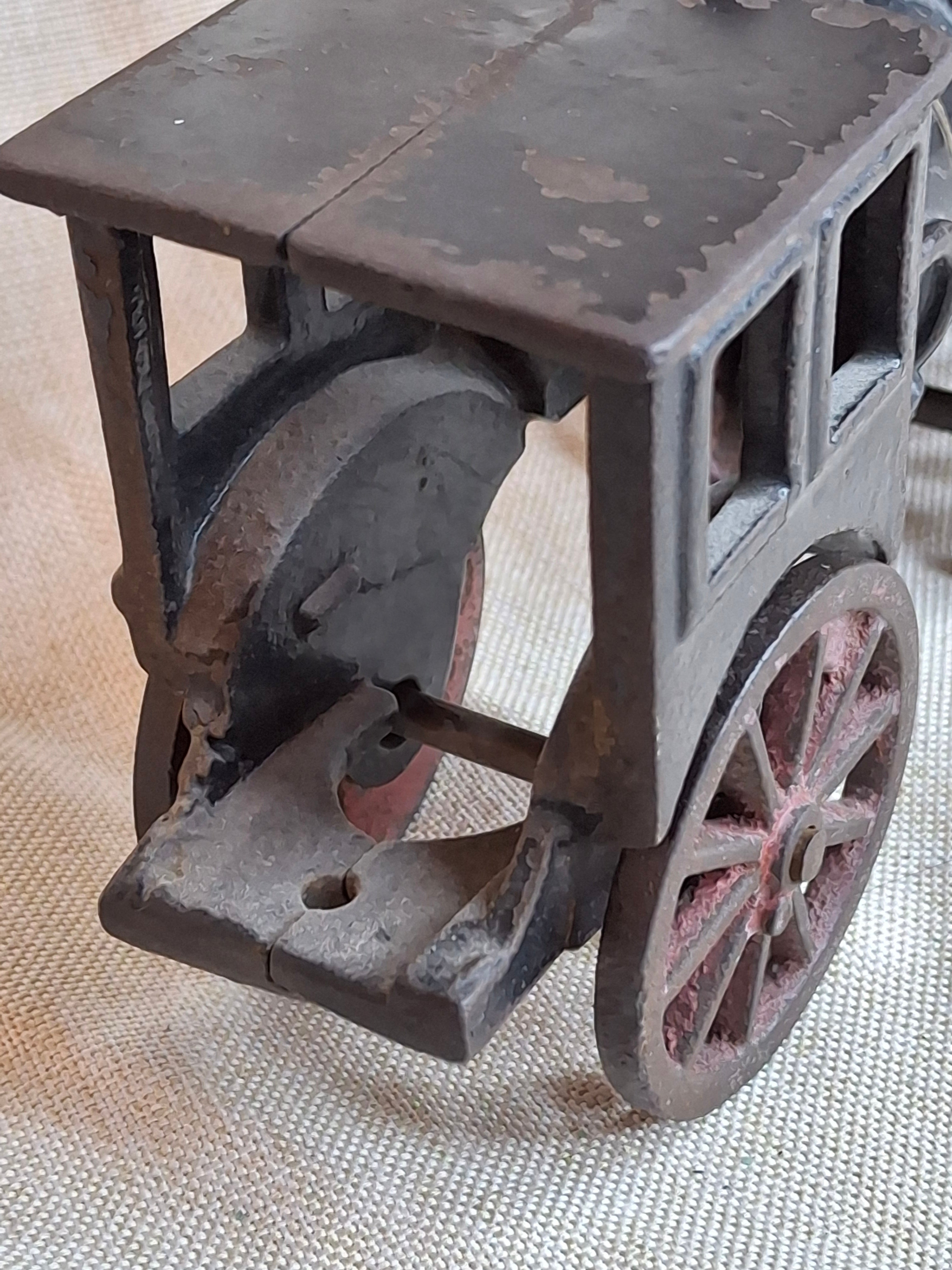 Antique 1880 W.S. Reed Cast Iron Locomotive Toy – Original Paint & Patina – 6.5”