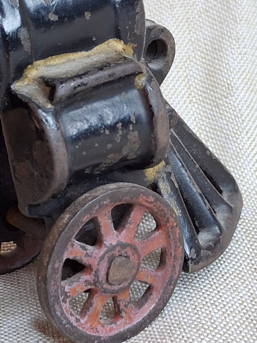 Antique 1880 W.S. Reed Cast Iron Locomotive Toy – Original Paint & Patina – 6.5”