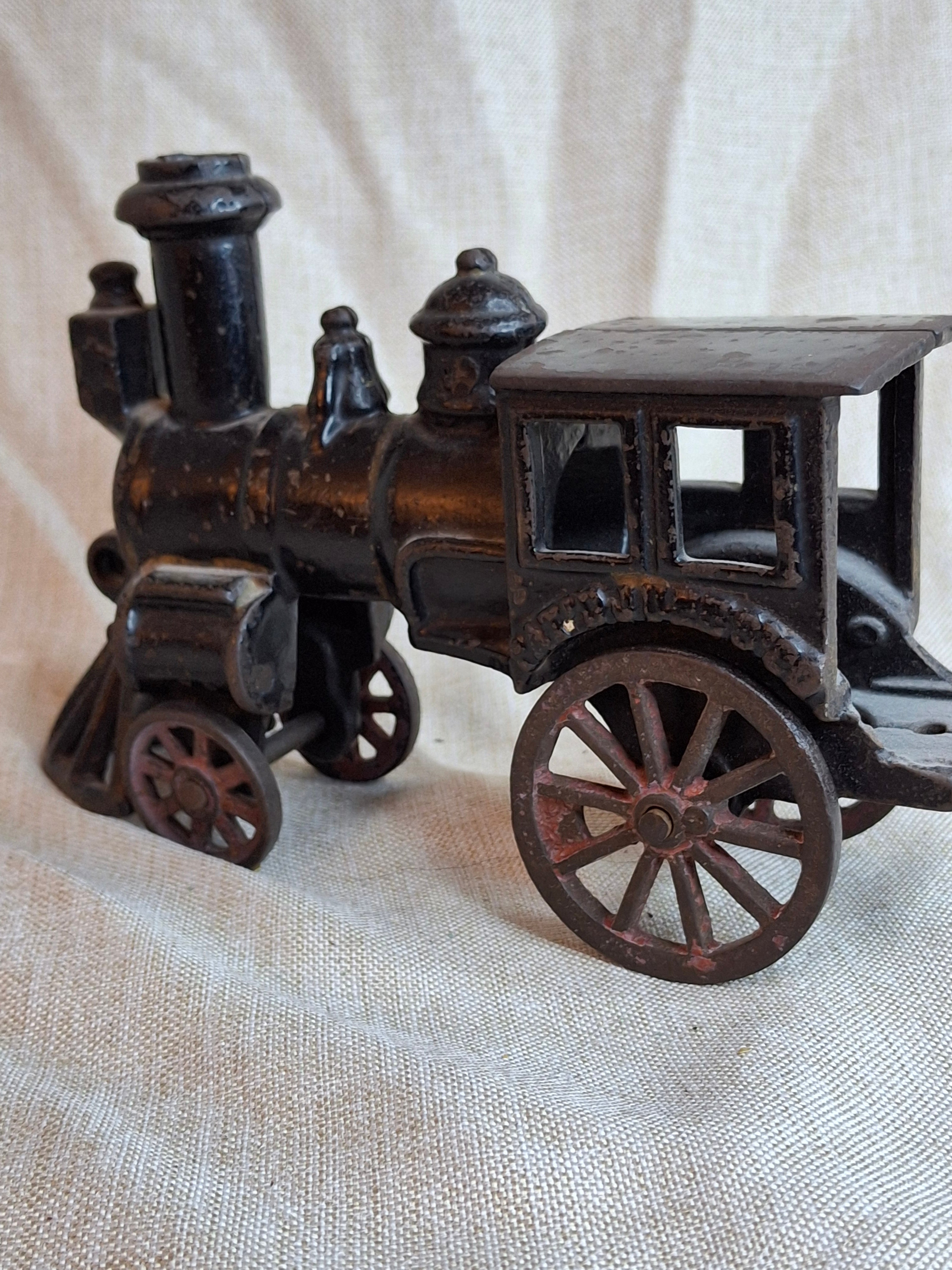 Antique 1880 W.S. Reed Cast Iron Locomotive Toy – Original Paint & Patina – 6.5”