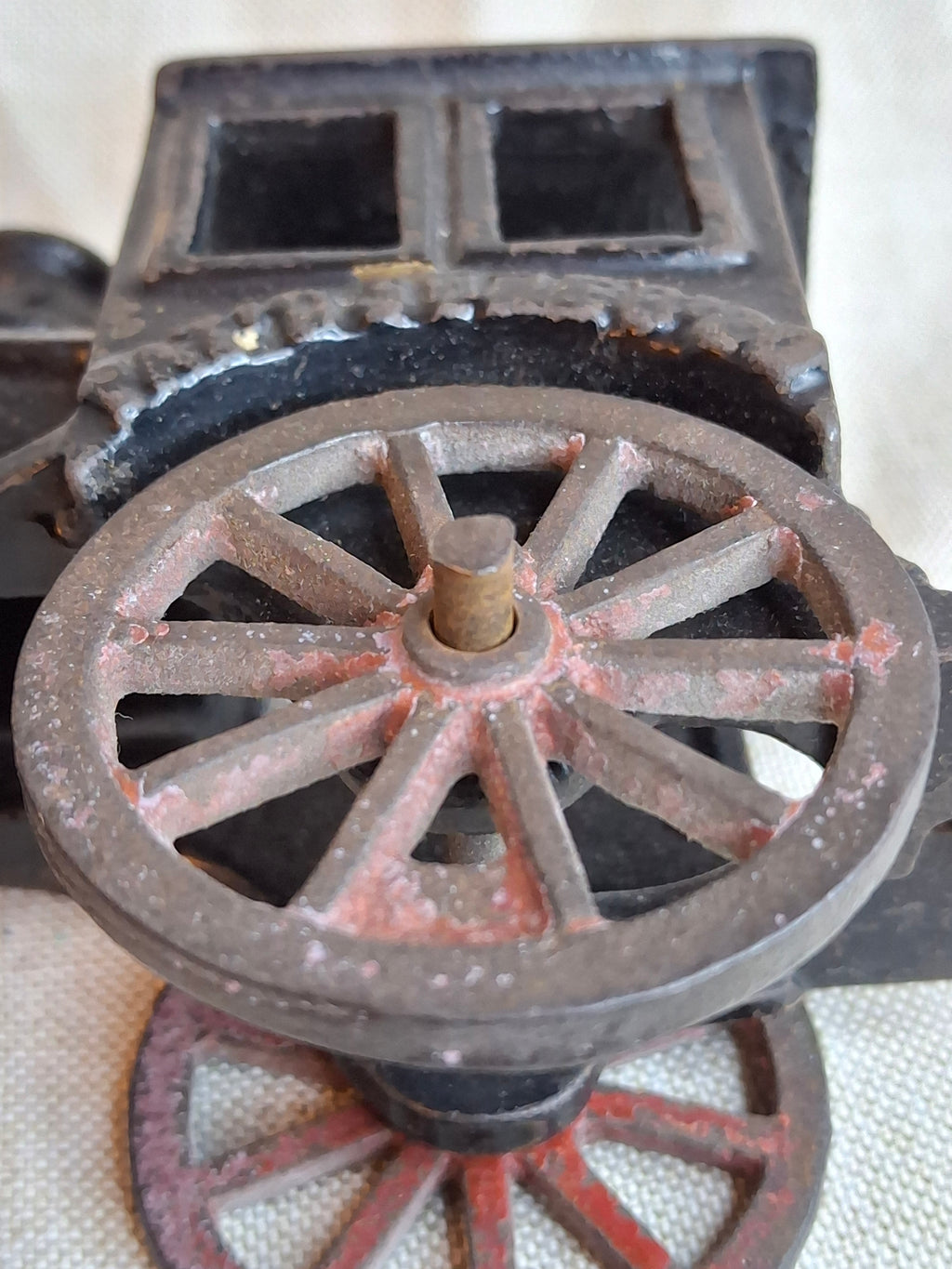 Antique 1880 W.S. Reed Cast Iron Locomotive Toy – Original Paint & Patina – 6.5”