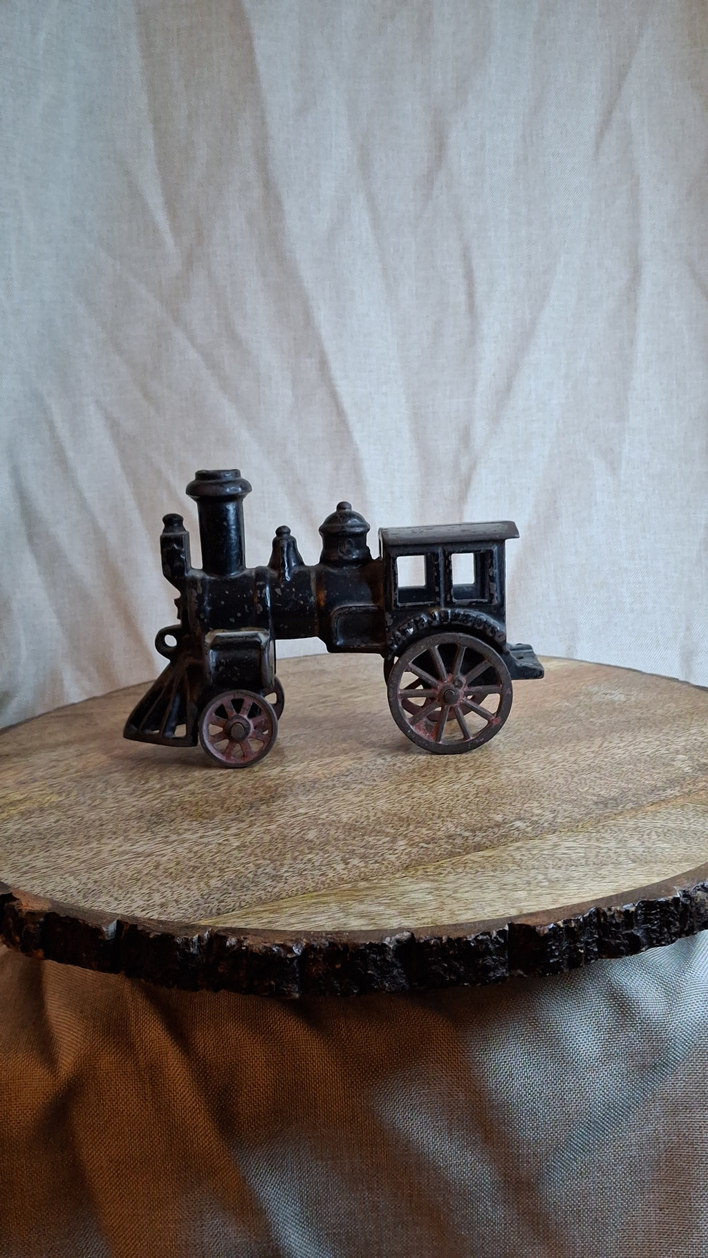 Antique 1880 W.S. Reed Cast Iron Locomotive Toy – Original Paint & Patina – 6.5”