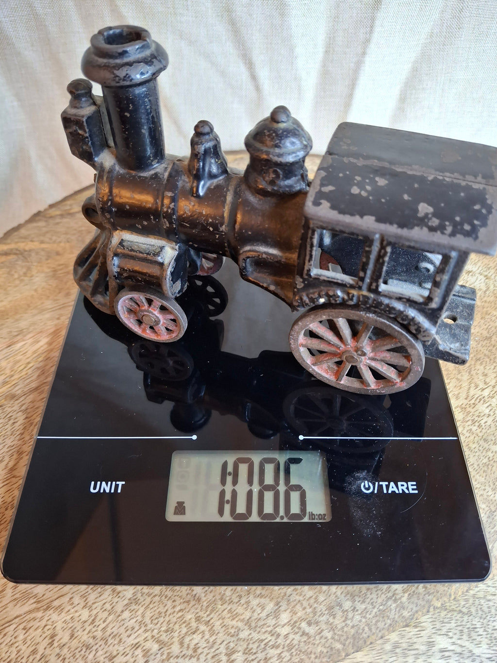 Antique 1880 W.S. Reed Cast Iron Locomotive Toy – Original Paint & Patina – 6.5”
