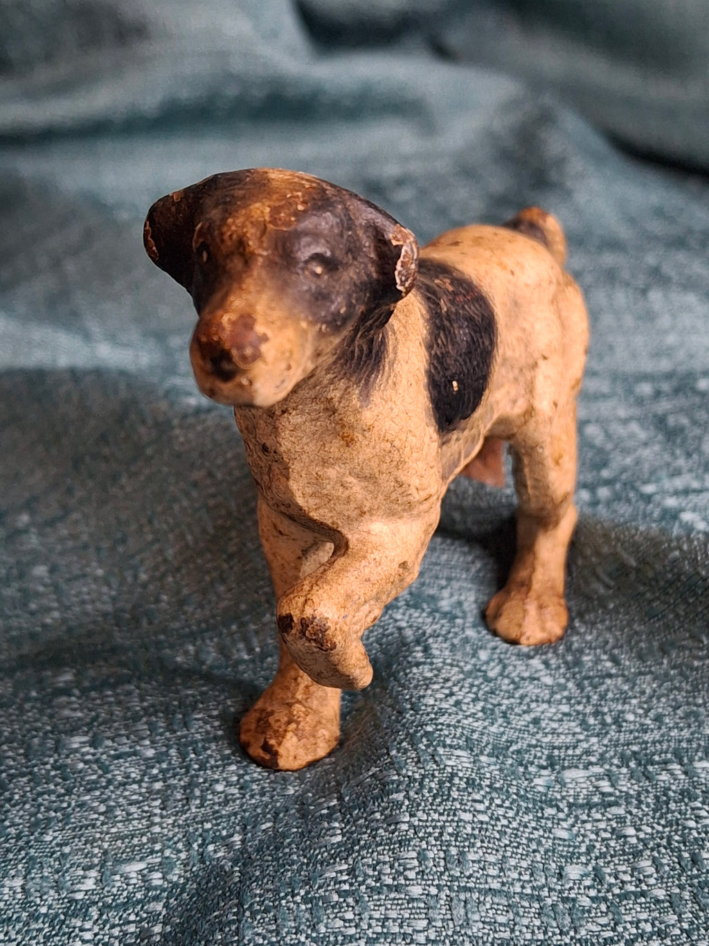 Antique Hubley Cast Iron English Setter Pointer Dog Figurine Original Paint 4”