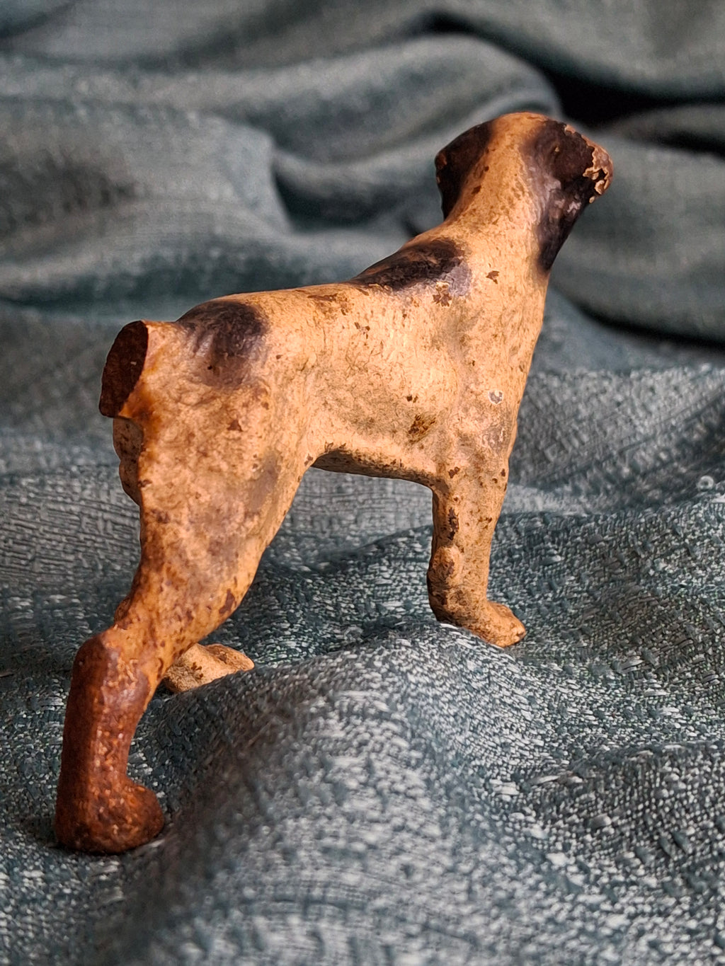 Antique Hubley Cast Iron English Setter Pointer Dog Figurine Original Paint 4”