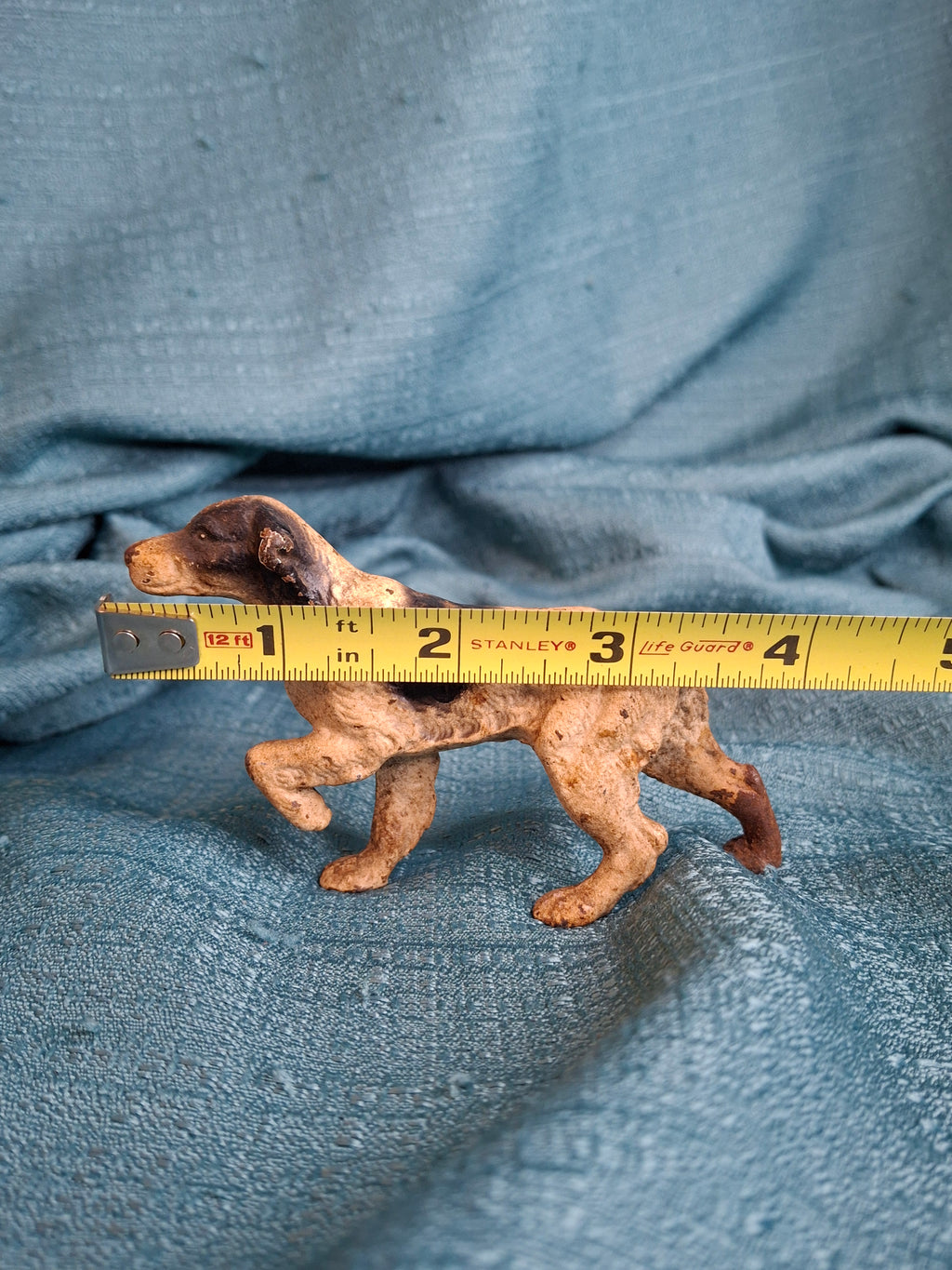 Antique Hubley Cast Iron English Setter Pointer Dog Figurine Original Paint 4”