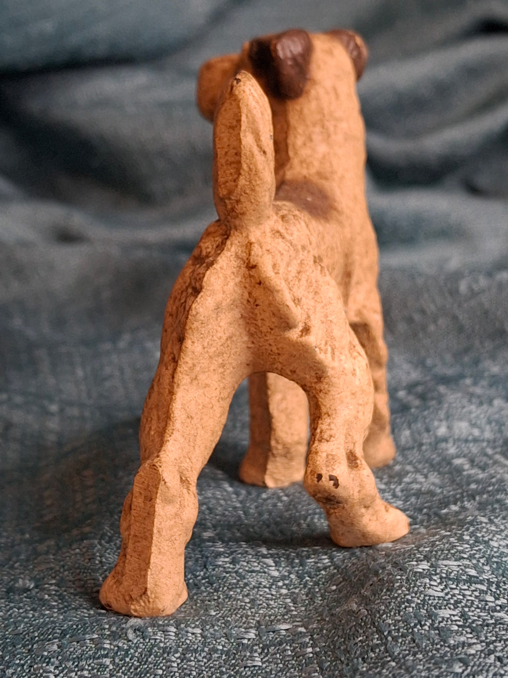 Antique Hubley Cast Iron Airedale Terrier Puppy Dog Figurine Paperweight Orig Paint
