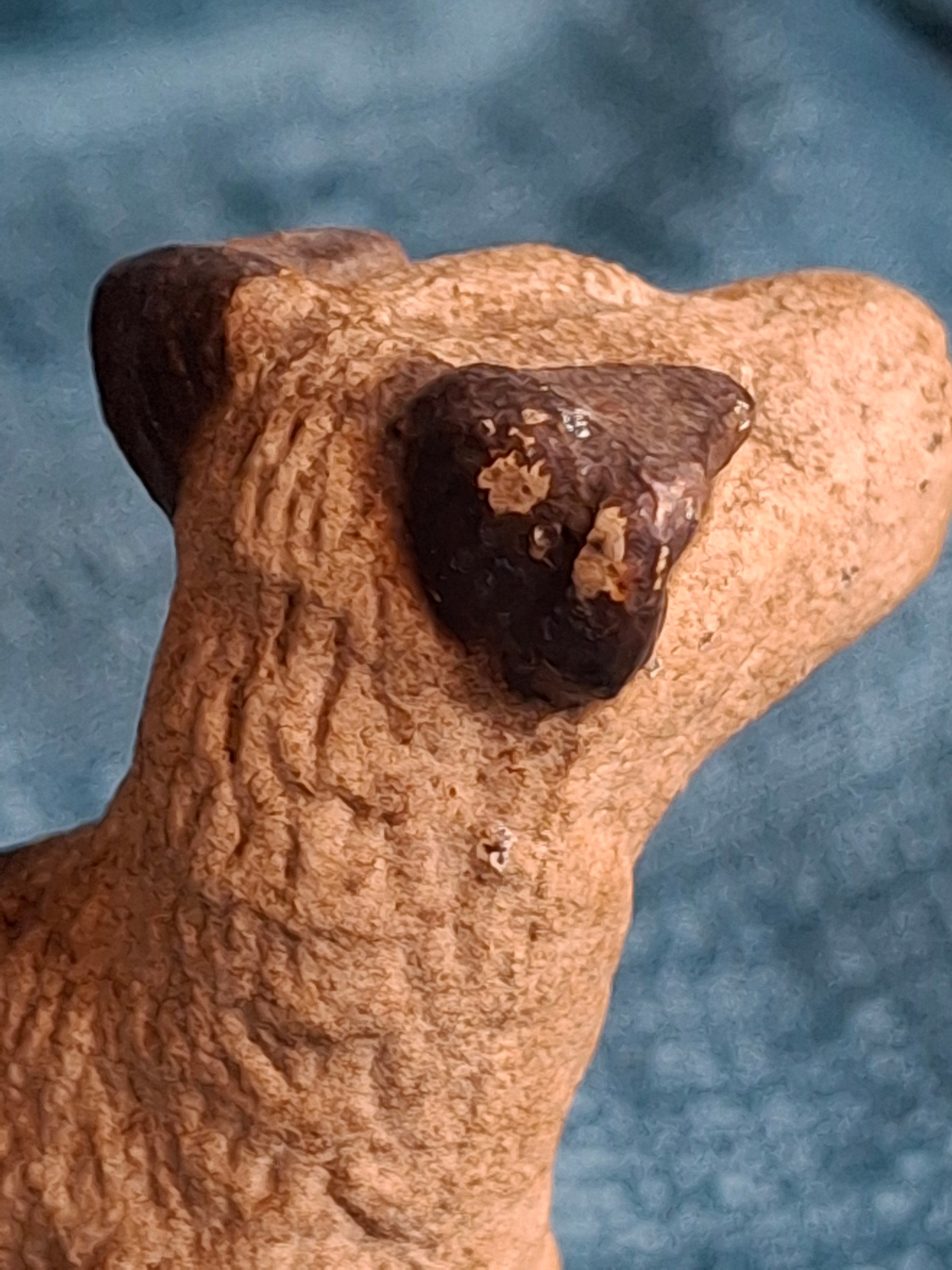Antique Hubley Cast Iron Airedale Terrier Puppy Dog Figurine Paperweight Orig Paint