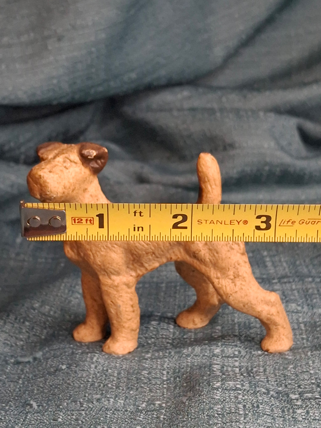Antique Hubley Cast Iron Airedale Terrier Puppy Dog Figurine Paperweight Orig Paint