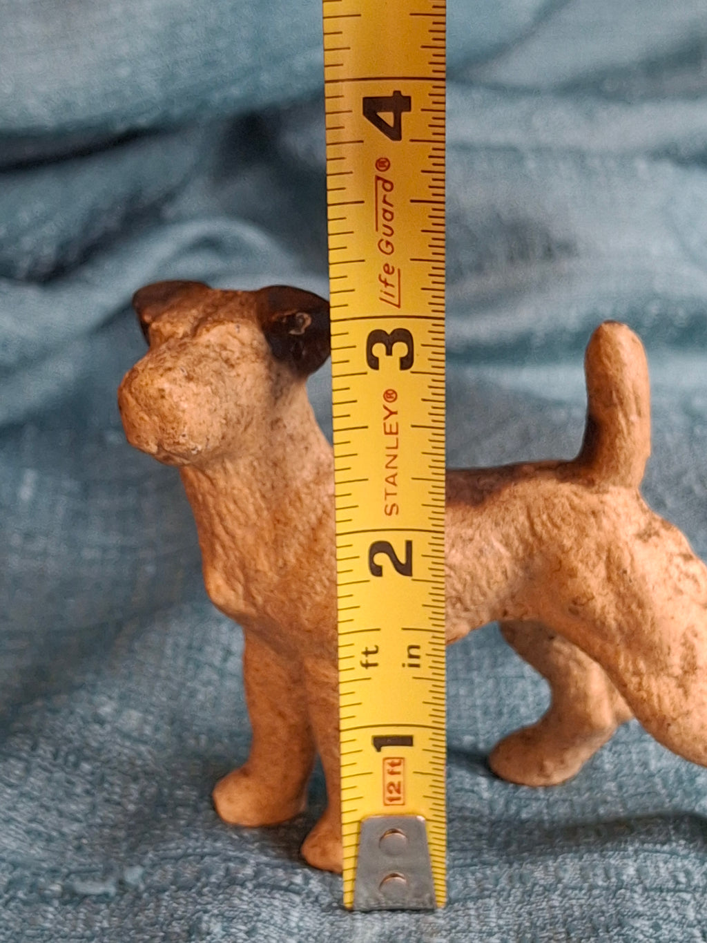 Antique Hubley Cast Iron Airedale Terrier Puppy Dog Figurine Paperweight Orig Paint