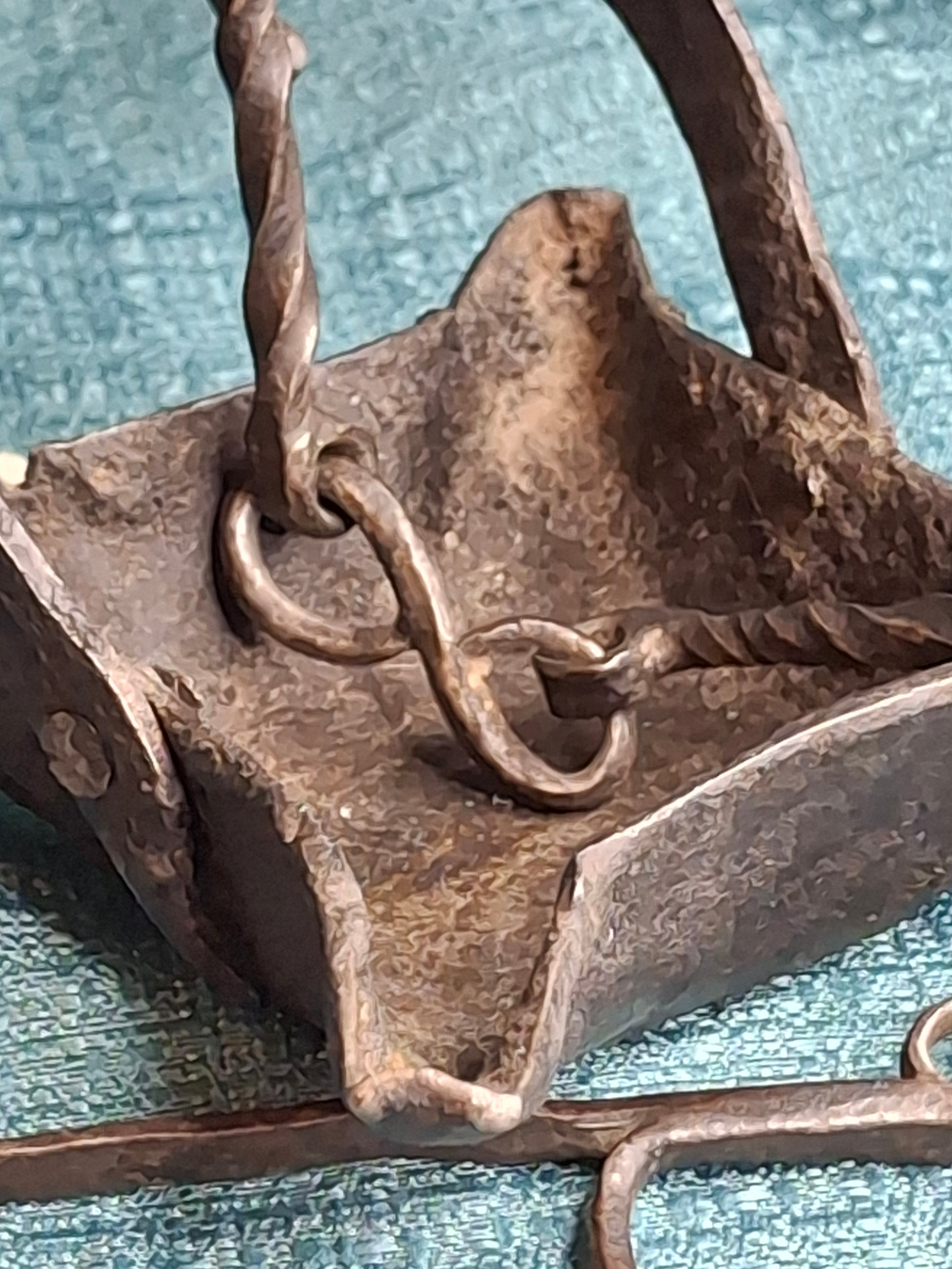 Rare 18th C Wrought Iron 4-Wick Fat Lamp Primitive Star Crusie Lighting Antique