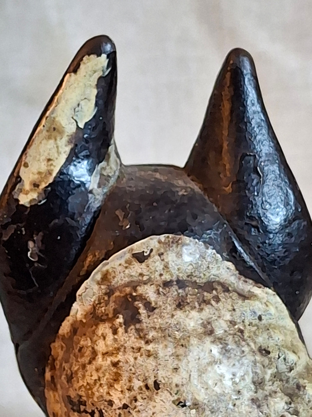 Antique HUBLEY Cast Iron Boston Terrier Dog Doorstop Original Paint c. 1920s 9"
