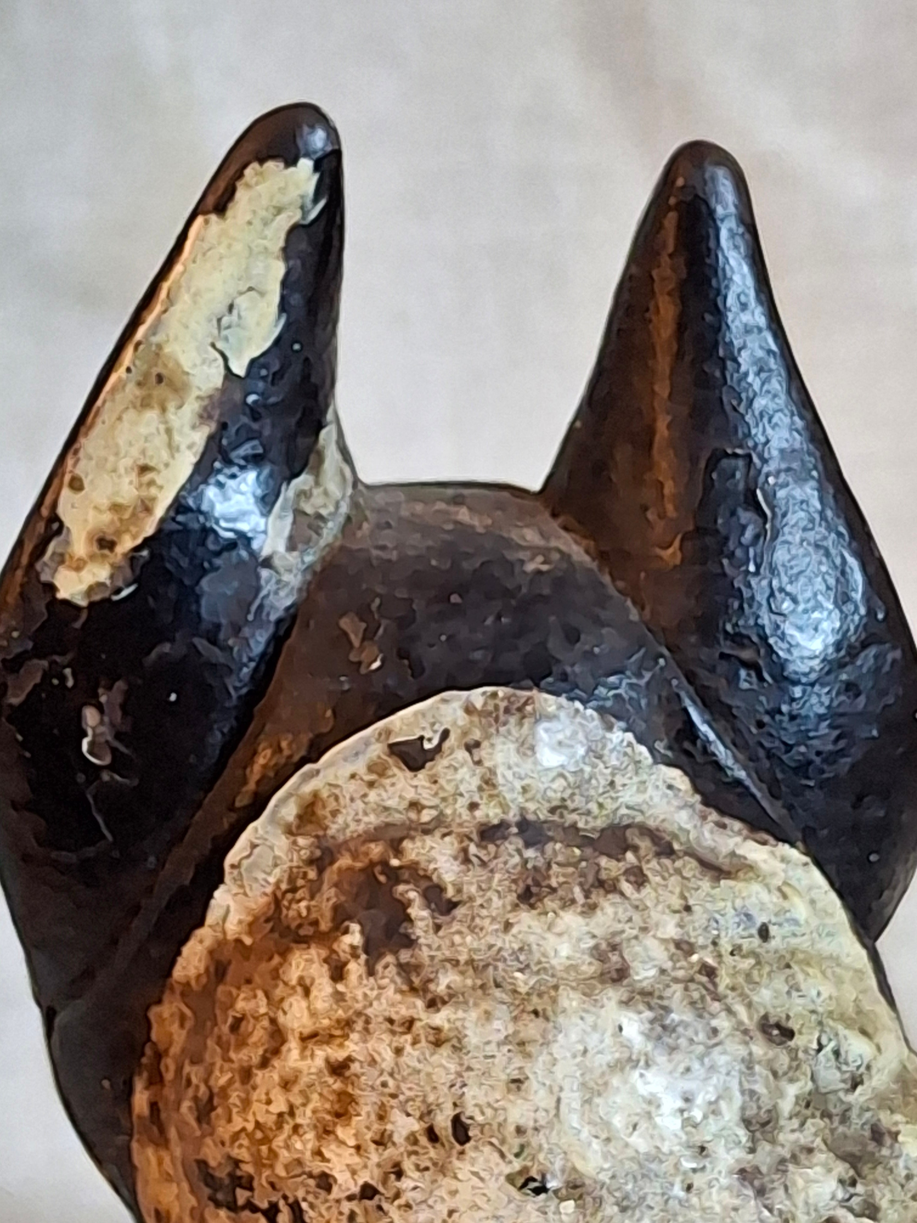 Antique HUBLEY Cast Iron Boston Terrier Dog Doorstop Original Paint c. 1920s 9"