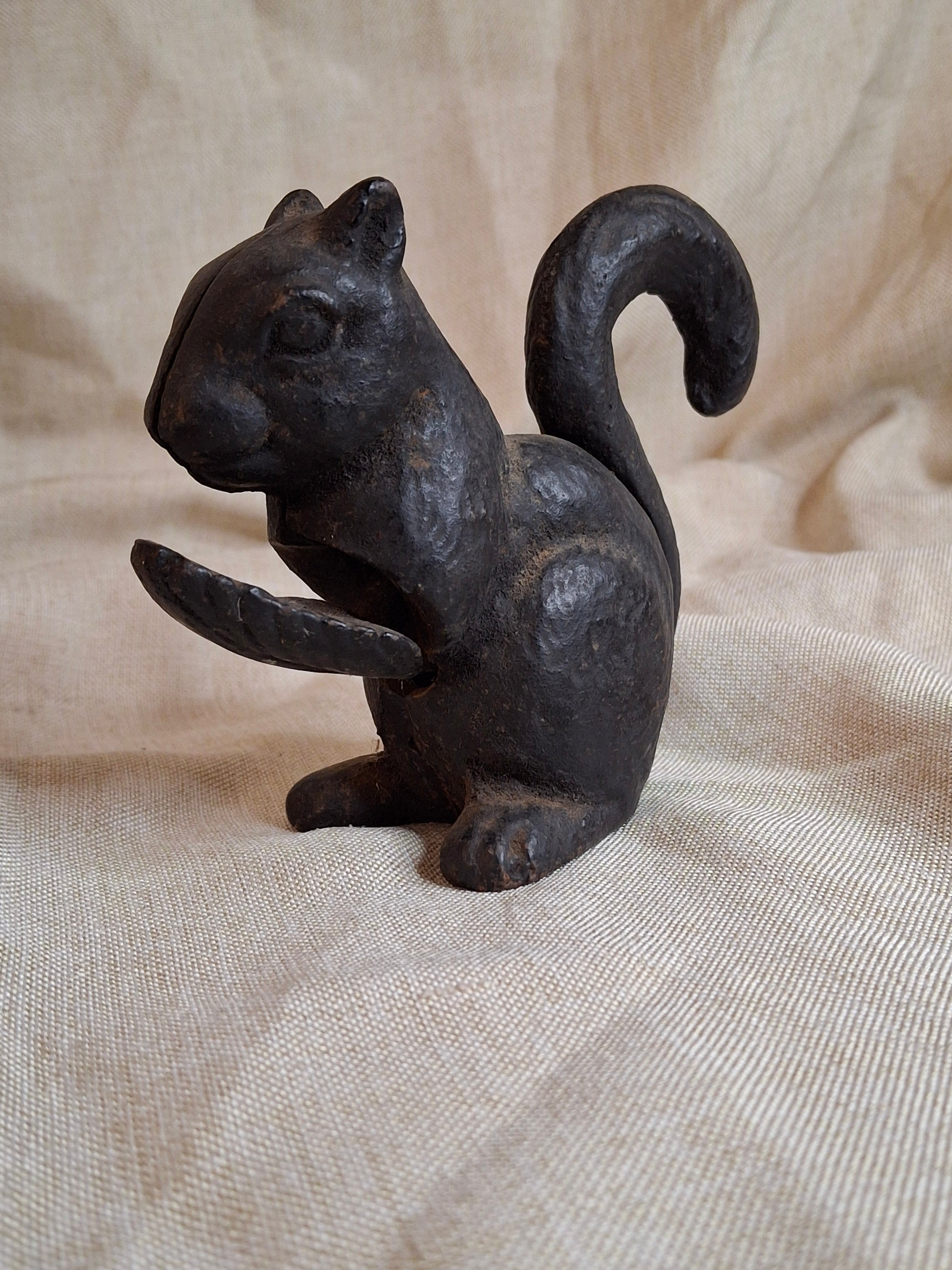Antique Hubley Cast Iron Squirrel Nutcracker - Heavy Figural Metalware - Circa 1910