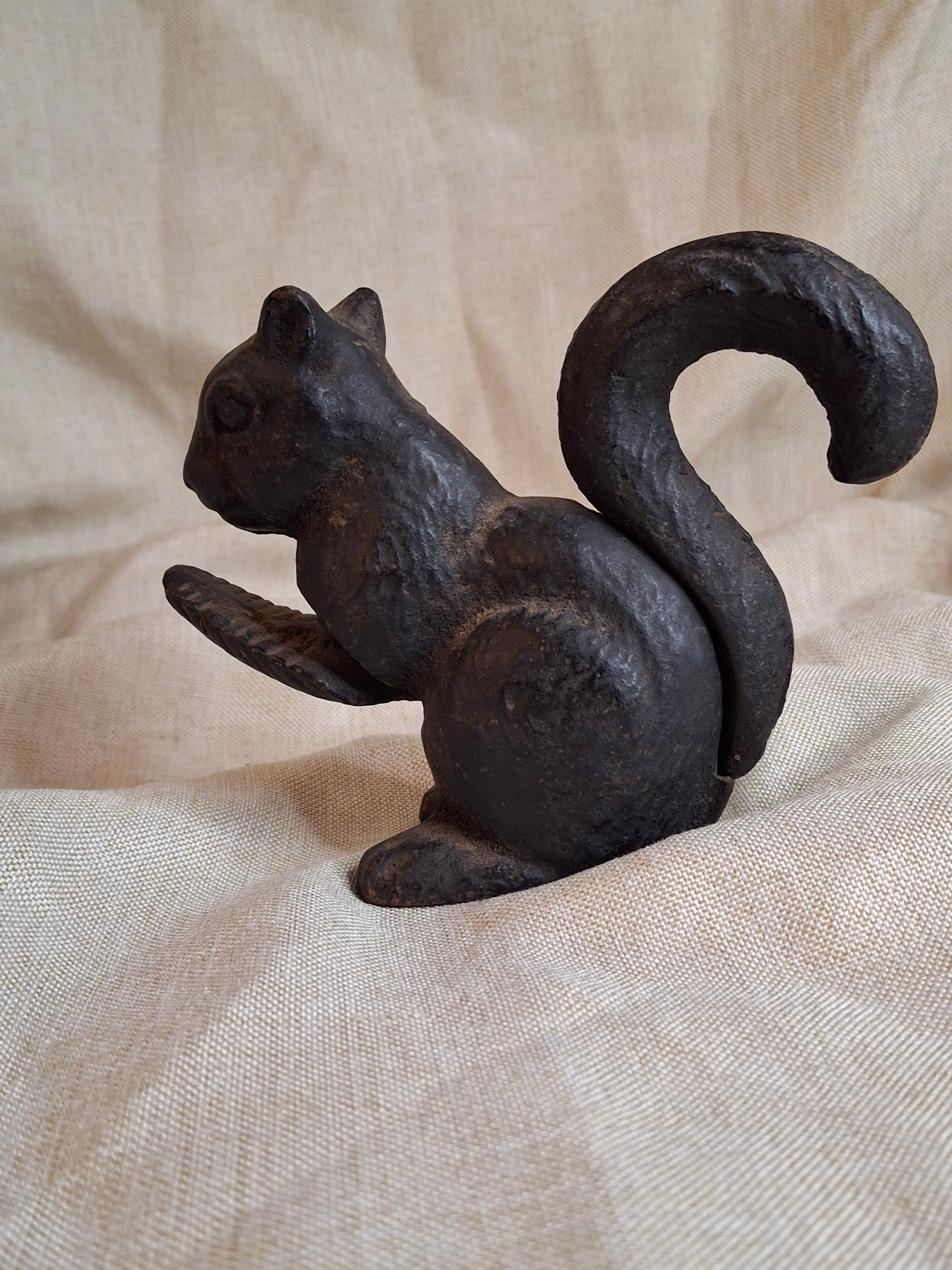 Antique Hubley Cast Iron Squirrel Nutcracker - Heavy Figural Metalware - Circa 1910