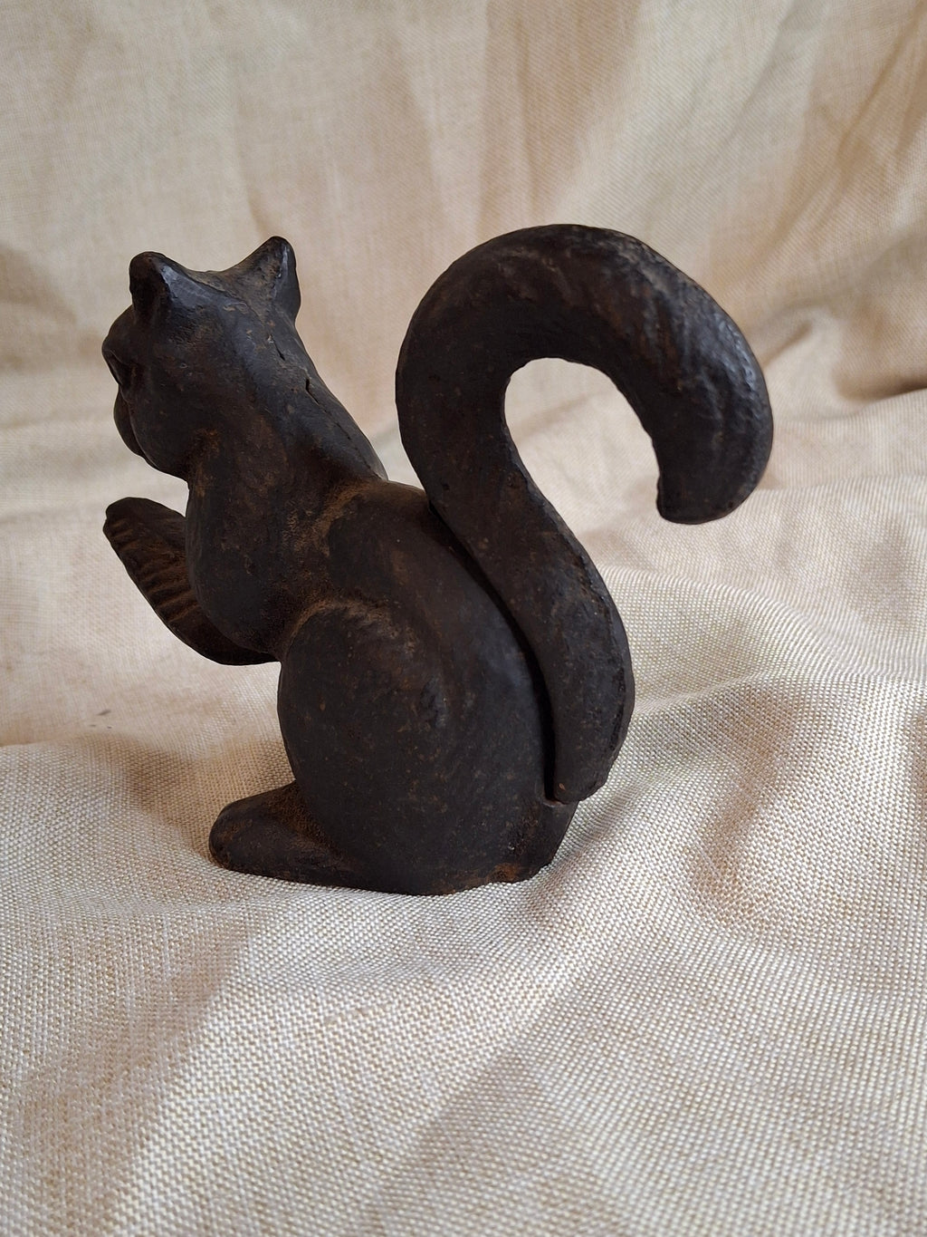 Antique Hubley Cast Iron Squirrel Nutcracker - Heavy Figural Metalware - Circa 1910