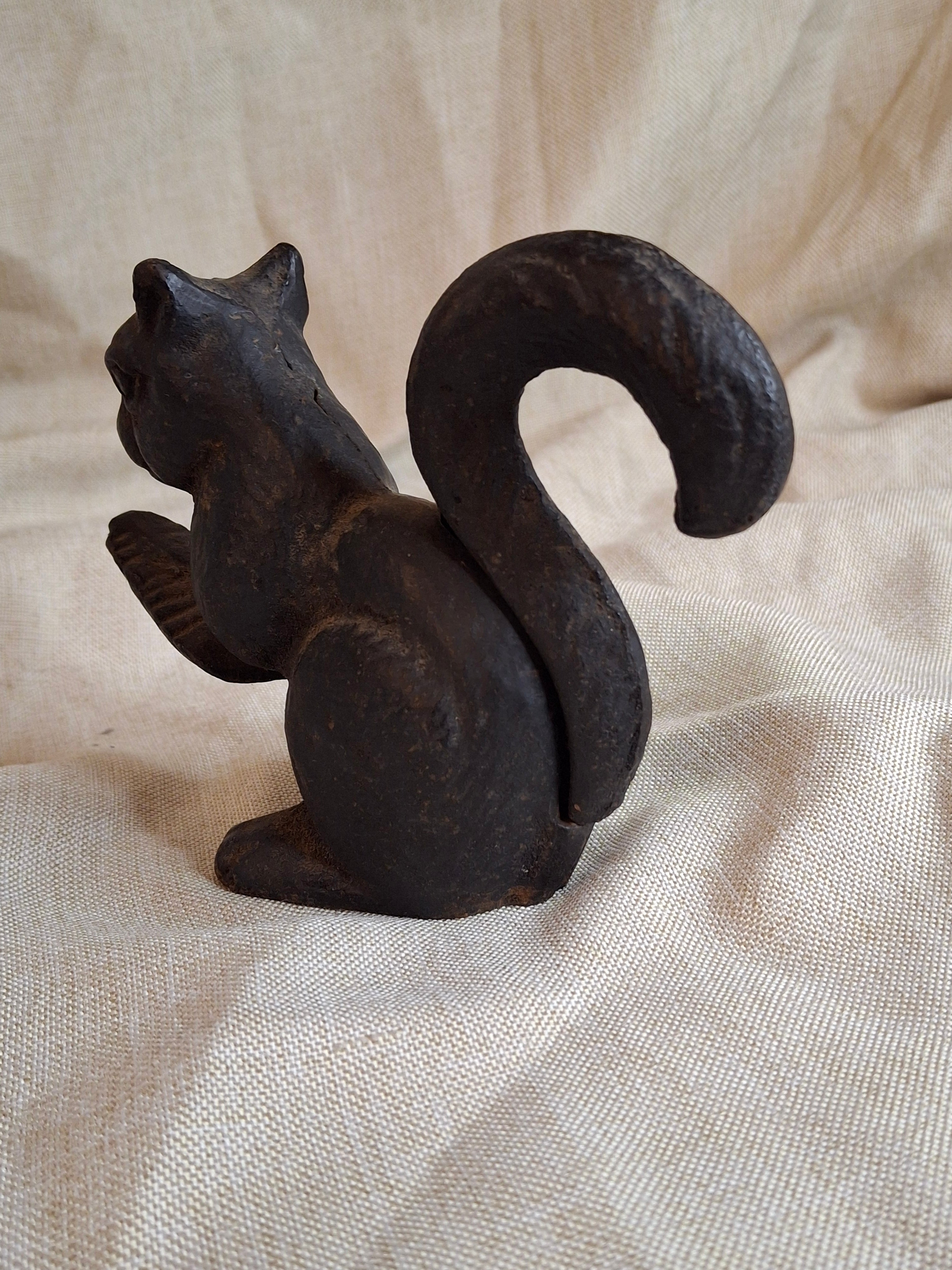Antique Hubley Cast Iron Squirrel Nutcracker - Heavy Figural Metalware - Circa 1910
