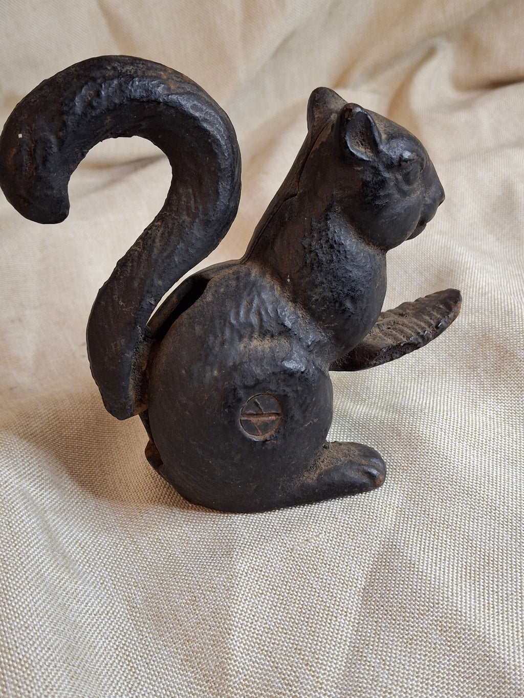 Antique Hubley Cast Iron Squirrel Nutcracker - Heavy Figural Metalware - Circa 1910