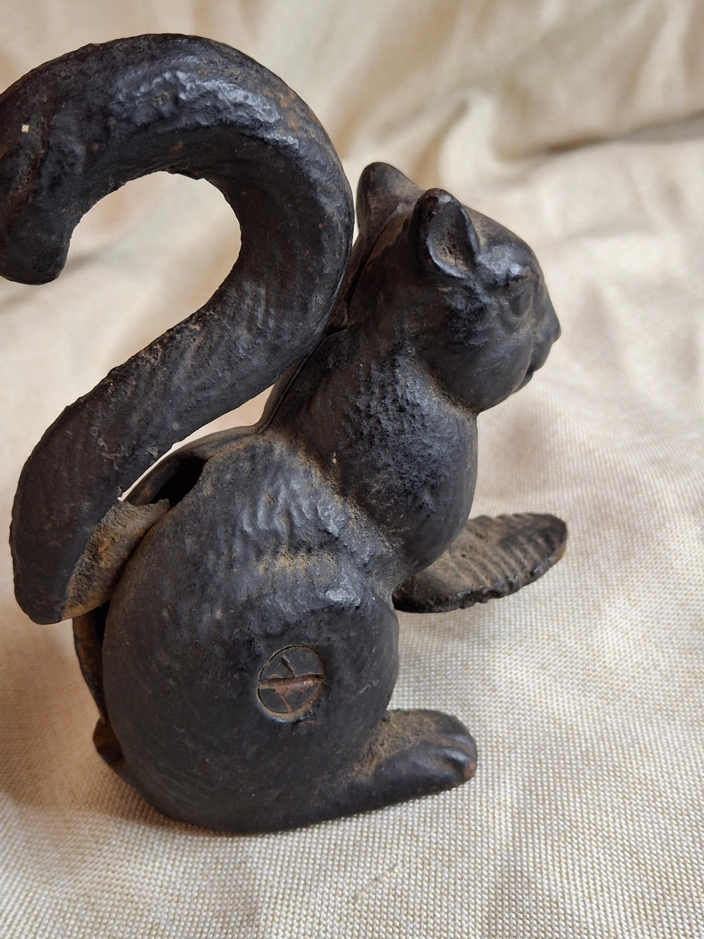 Antique Hubley Cast Iron Squirrel Nutcracker - Heavy Figural Metalware - Circa 1910