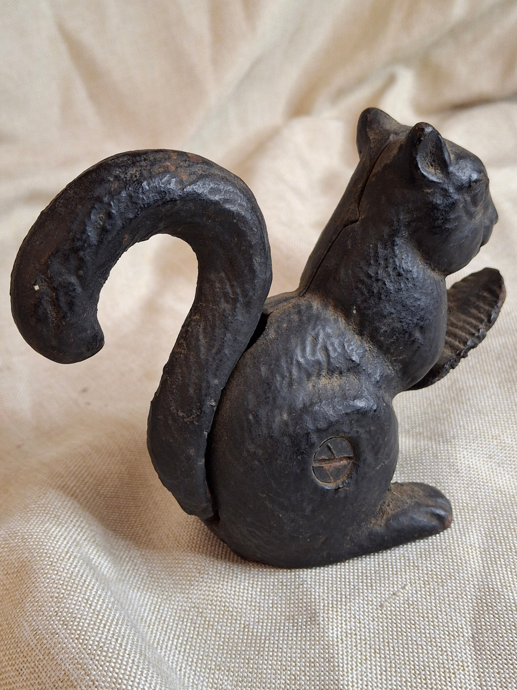 Antique Hubley Cast Iron Squirrel Nutcracker - Heavy Figural Metalware - Circa 1910