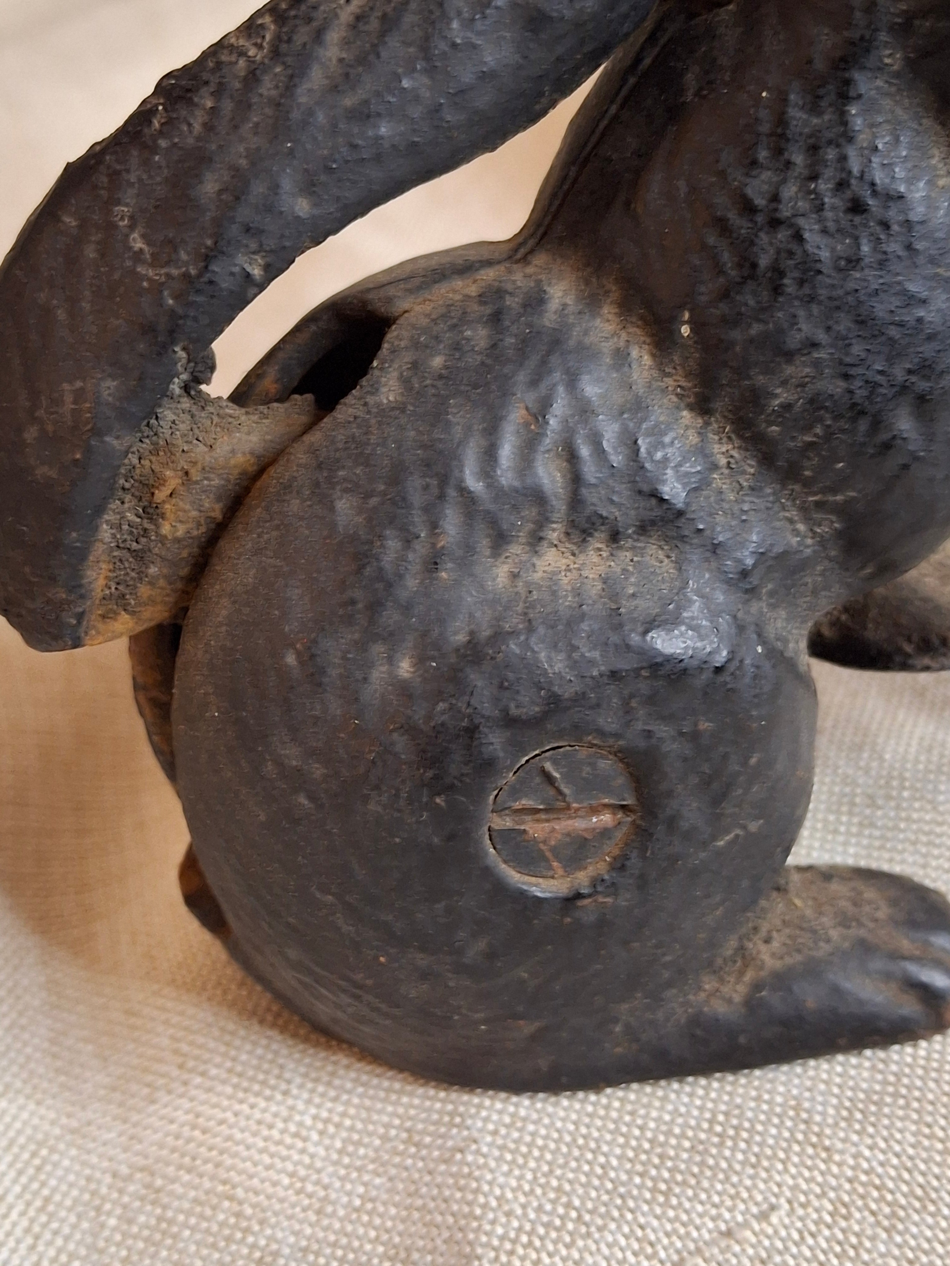 Antique Hubley Cast Iron Squirrel Nutcracker - Heavy Figural Metalware - Circa 1910