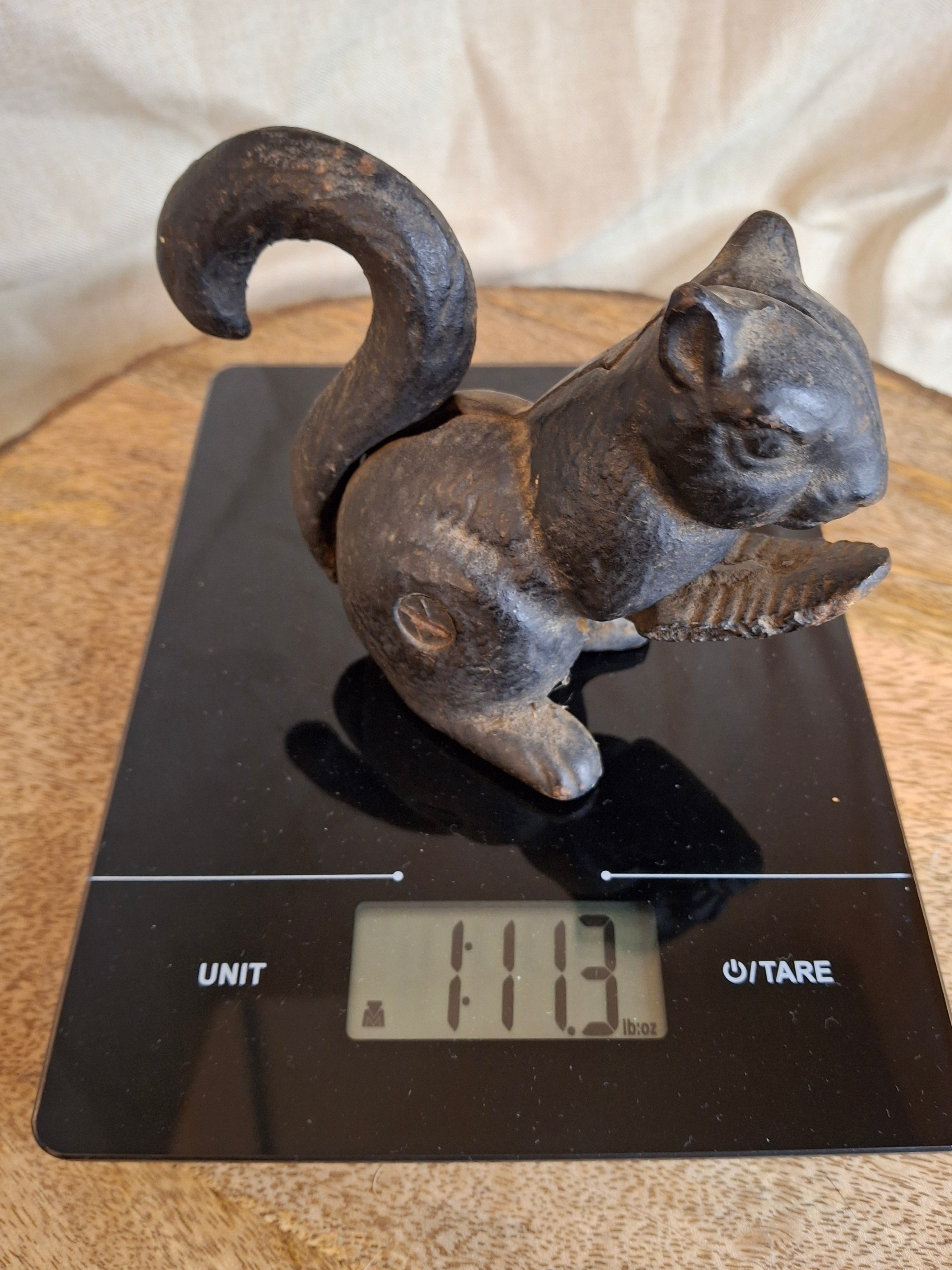 Antique Hubley Cast Iron Squirrel Nutcracker - Heavy Figural Metalware - Circa 1910