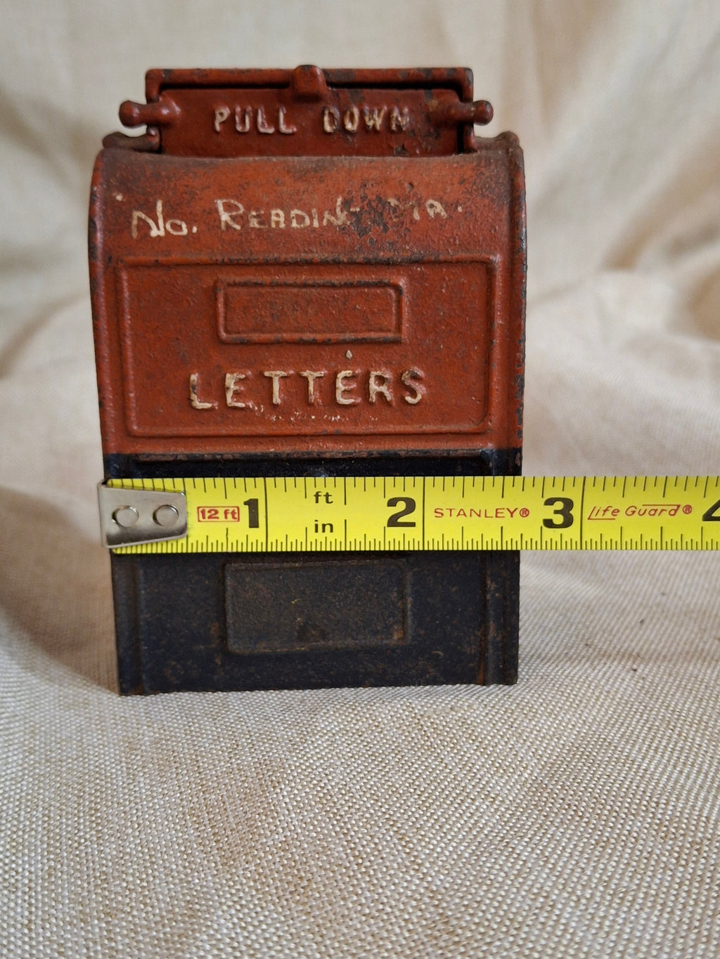 Antique Kenton Cast Iron U.S. Mail Still Bank No. Reading MA Red Black 1912-1931