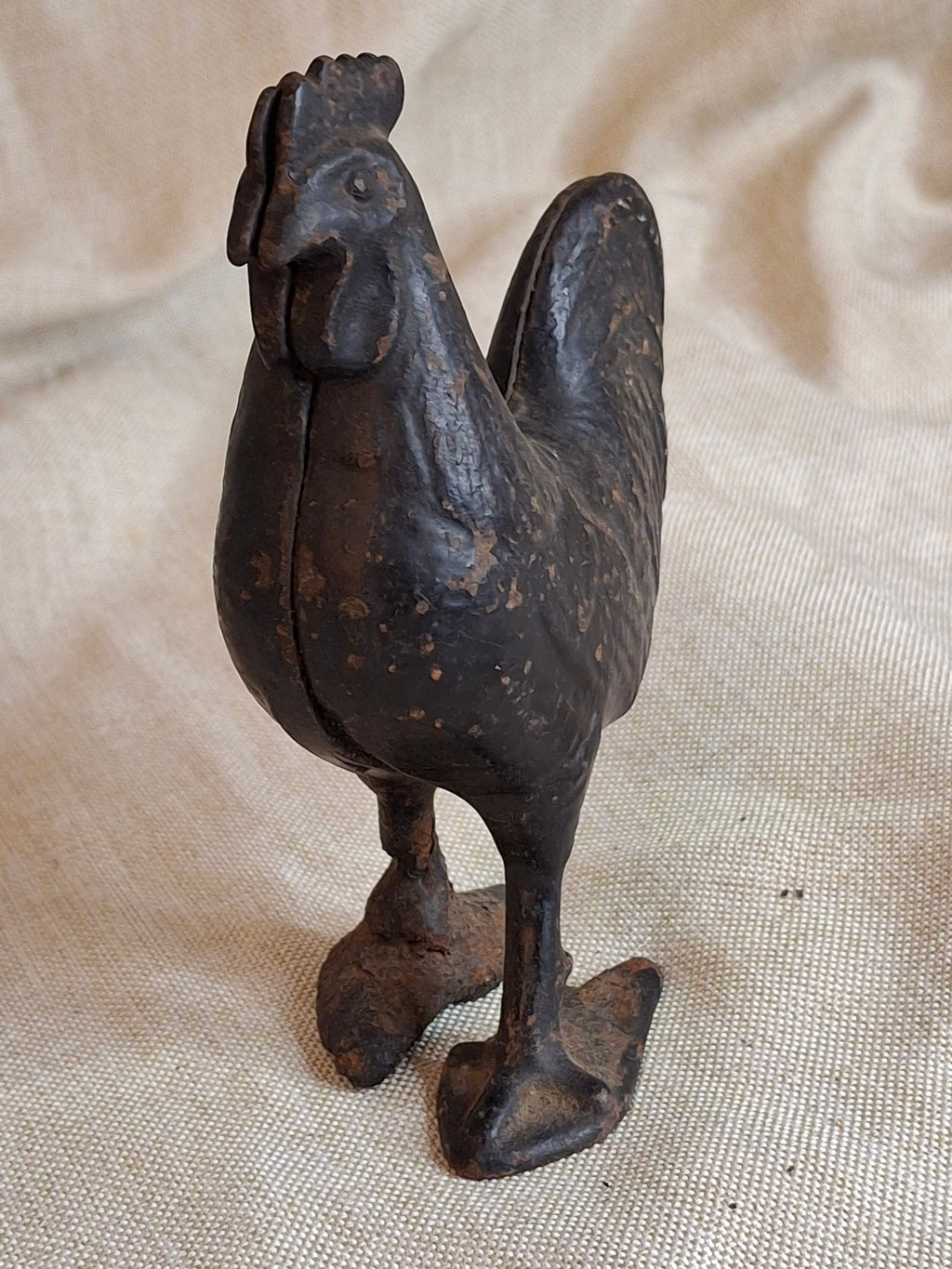 Antique A.C. Williams Cast Iron Rooster Still Bank - Standing Chicken - Original C. 1910