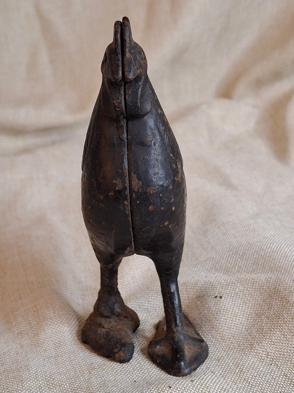 Antique A.C. Williams Cast Iron Rooster Still Bank - Standing Chicken - Original C. 1910