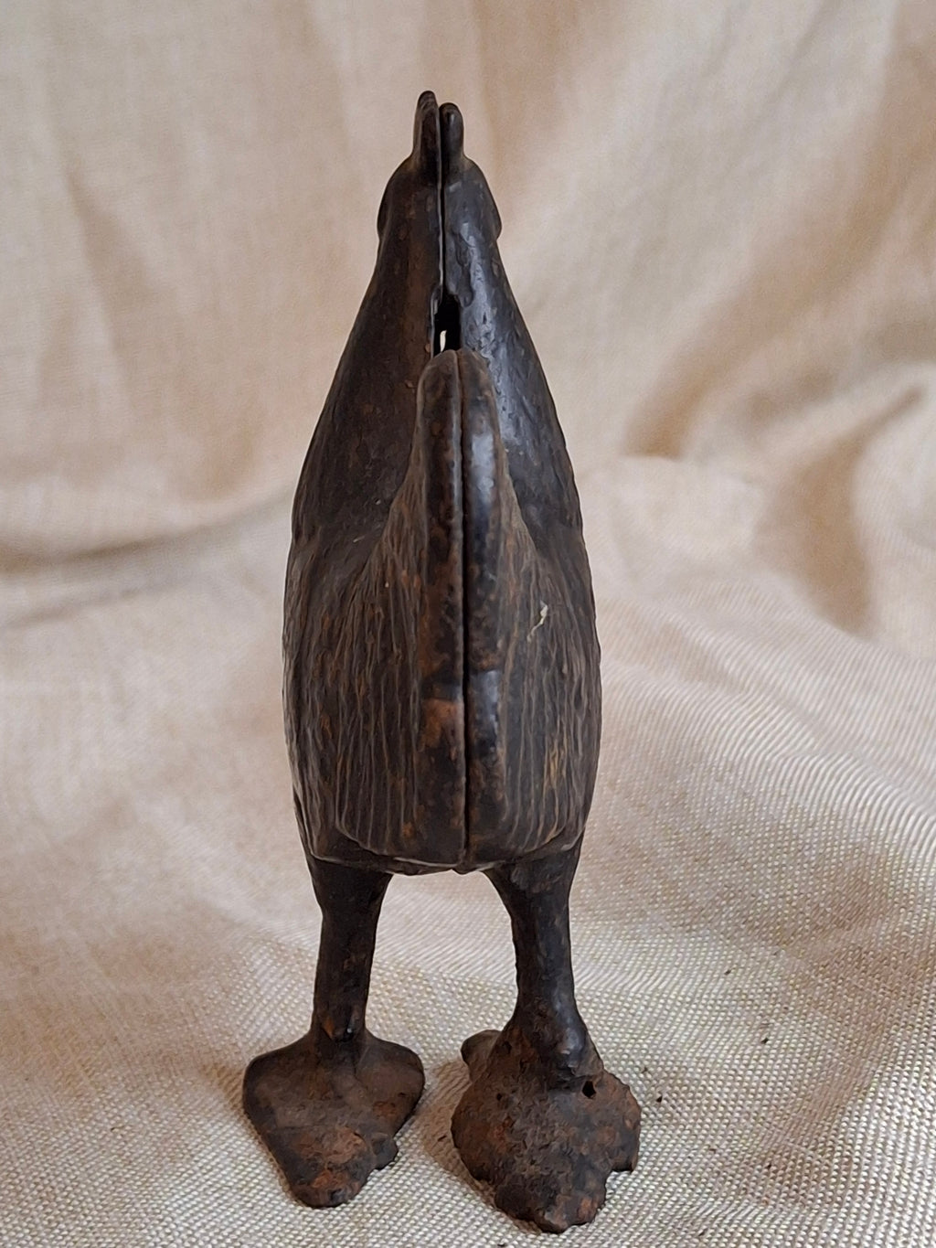Antique A.C. Williams Cast Iron Rooster Still Bank - Standing Chicken - Original C. 1910