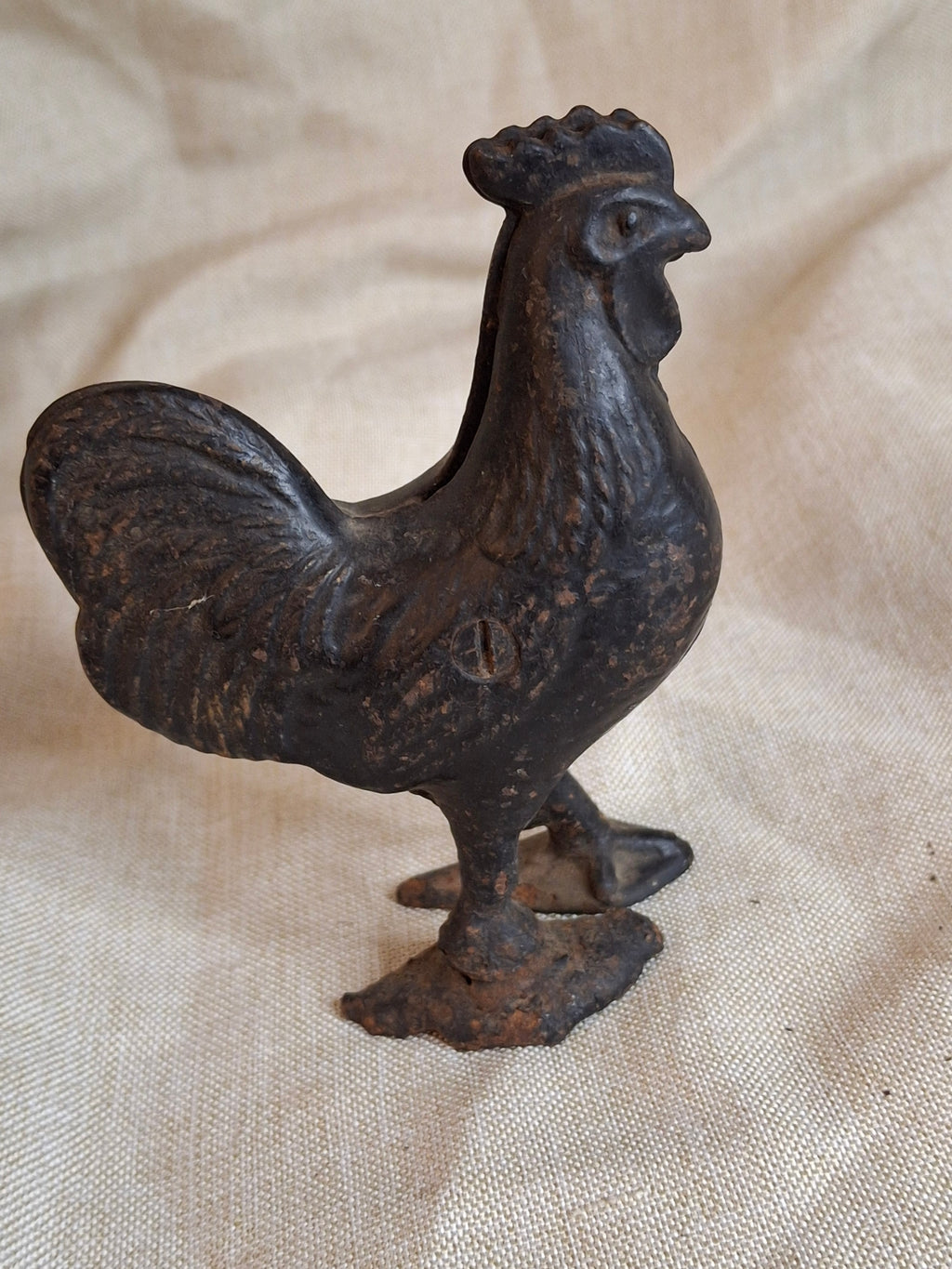 Antique A.C. Williams Cast Iron Rooster Still Bank - Standing Chicken - Original C. 1910