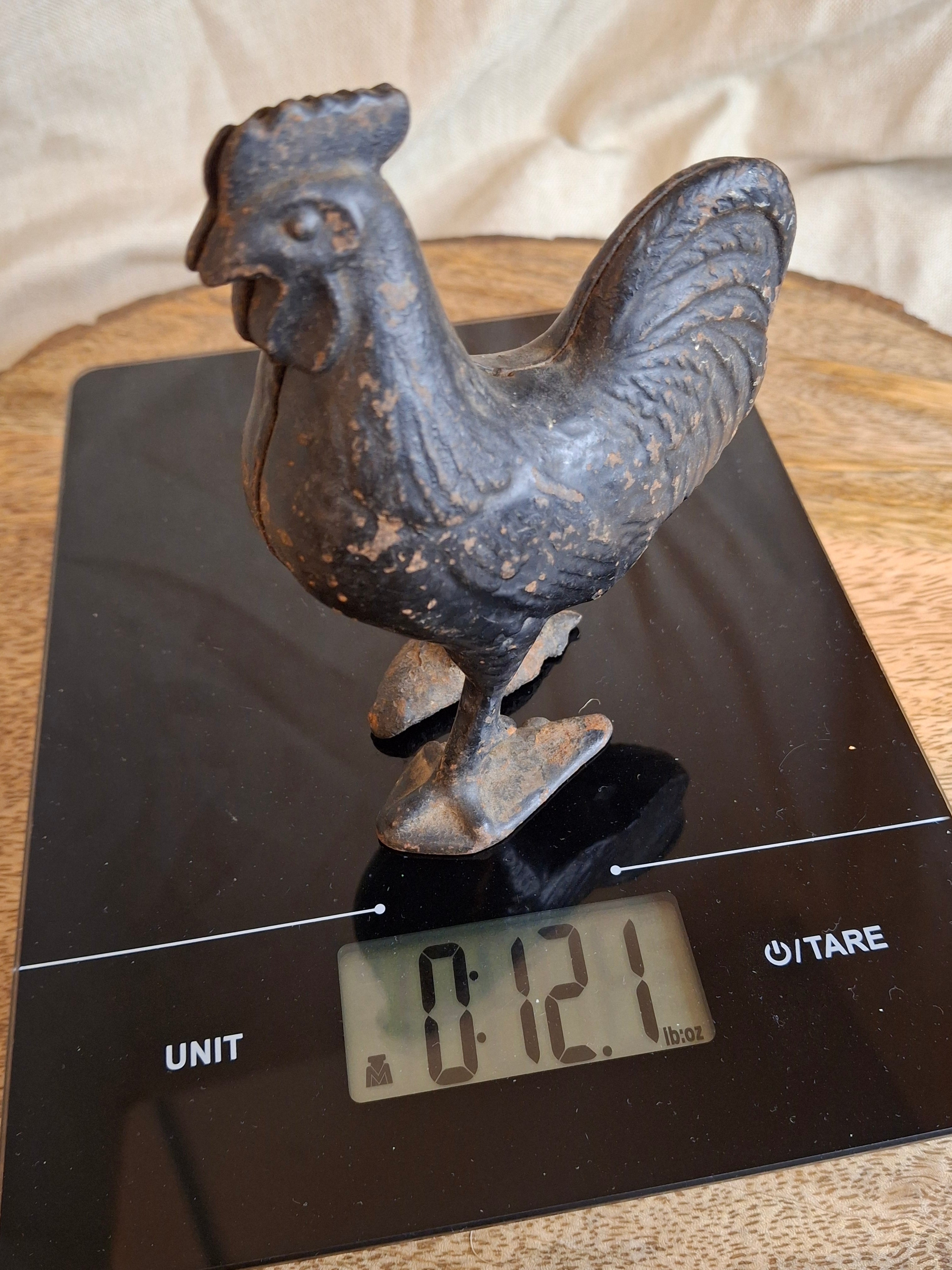 Antique A.C. Williams Cast Iron Rooster Still Bank - Standing Chicken - Original C. 1910