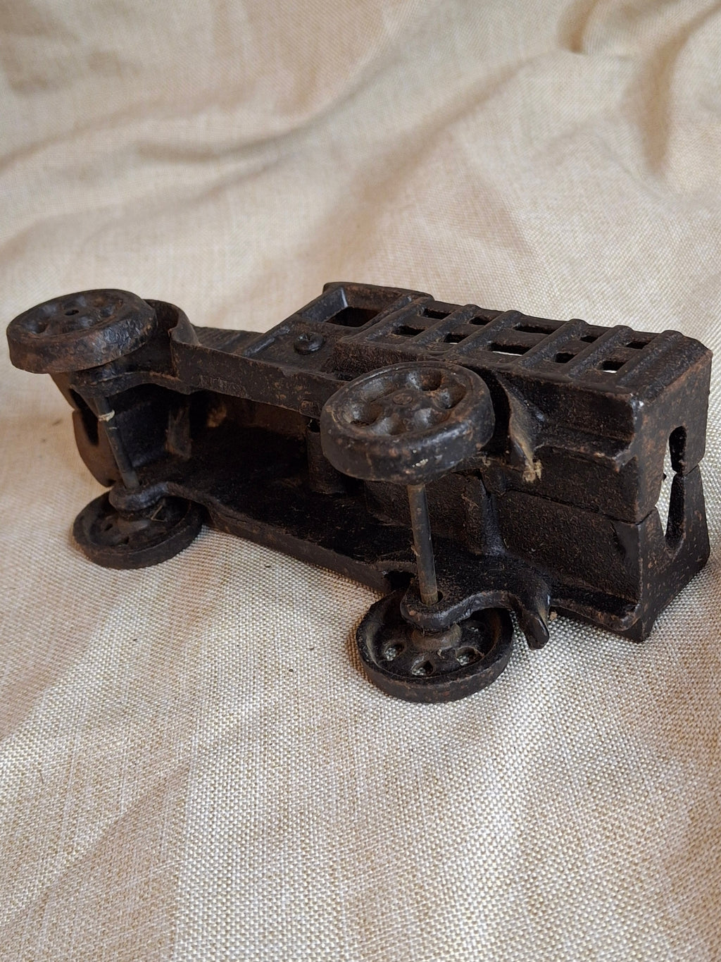 Antique Hubley Cast Iron Stake Body Truck - 1920s White Motor Co Style - 6"