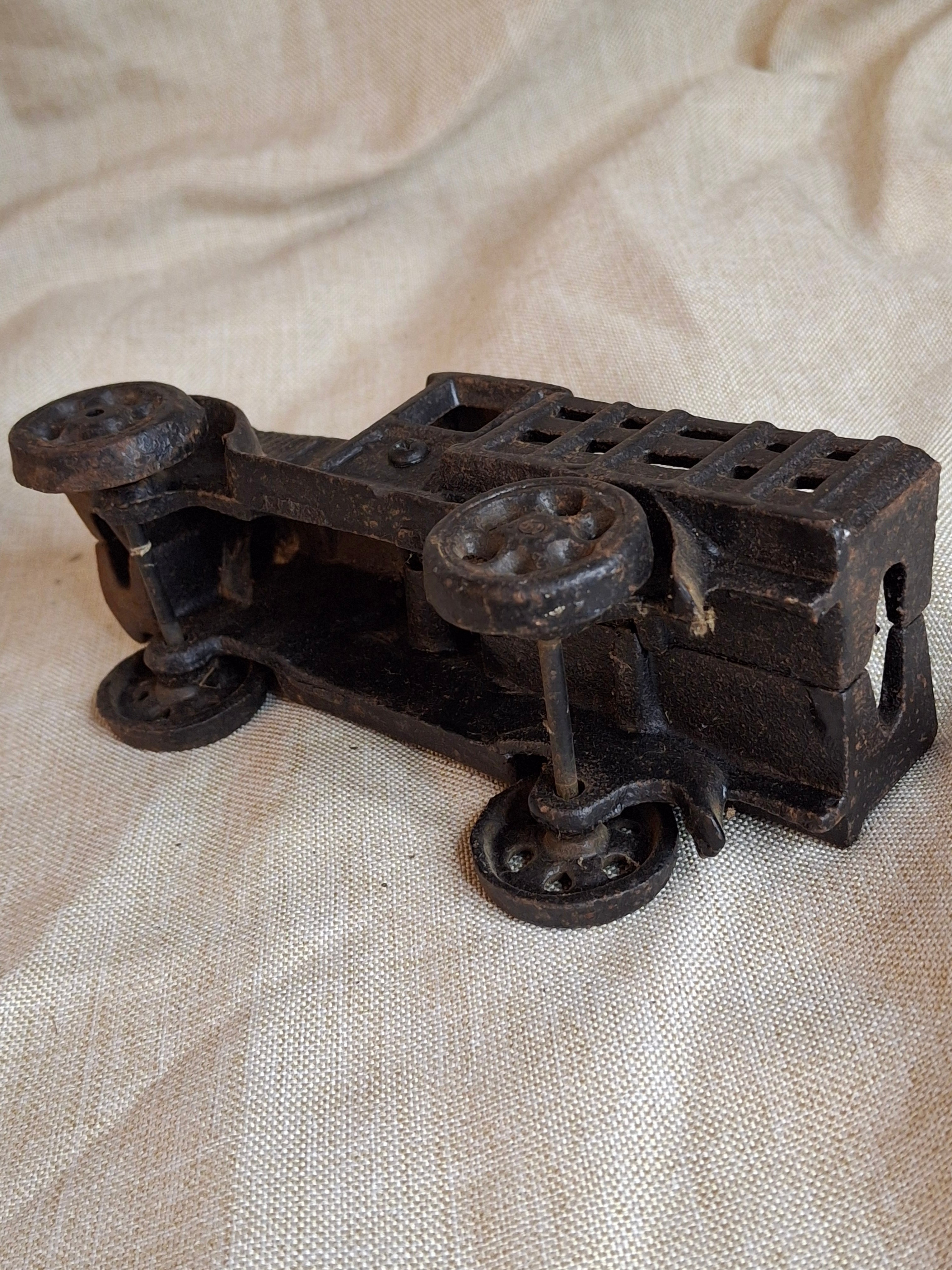 Antique Hubley Cast Iron Stake Body Truck - 1920s White Motor Co Style - 6"
