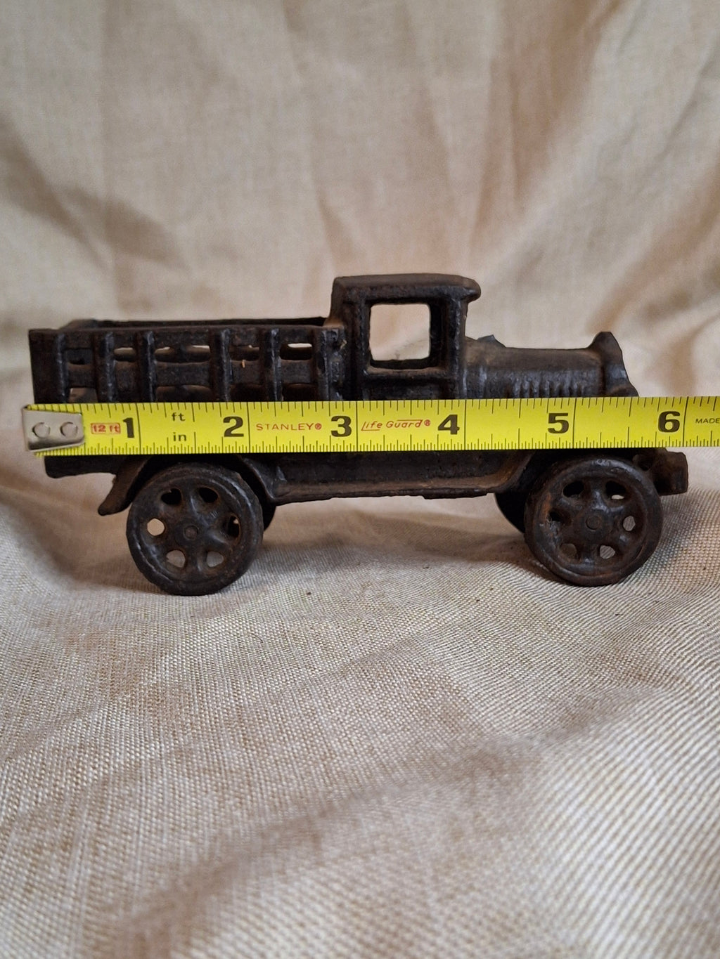 Antique Hubley Cast Iron Stake Body Truck - 1920s White Motor Co Style - 6"