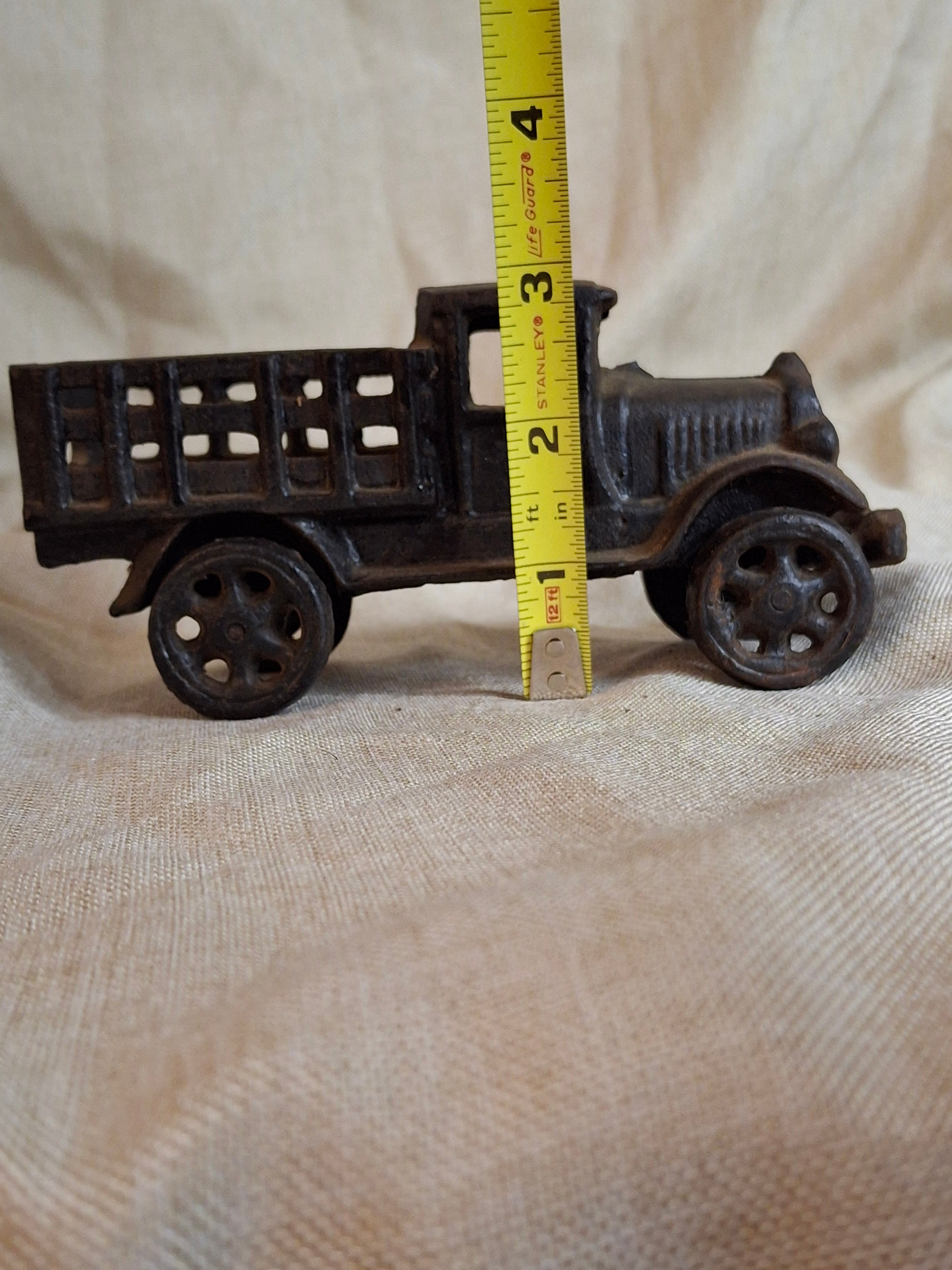 Antique Hubley Cast Iron Stake Body Truck - 1920s White Motor Co Style - 6"