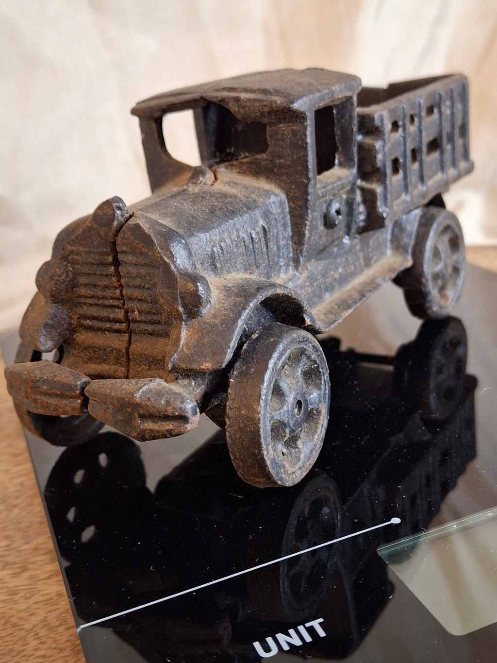 Antique Hubley Cast Iron Stake Body Truck - 1920s White Motor Co Style - 6"