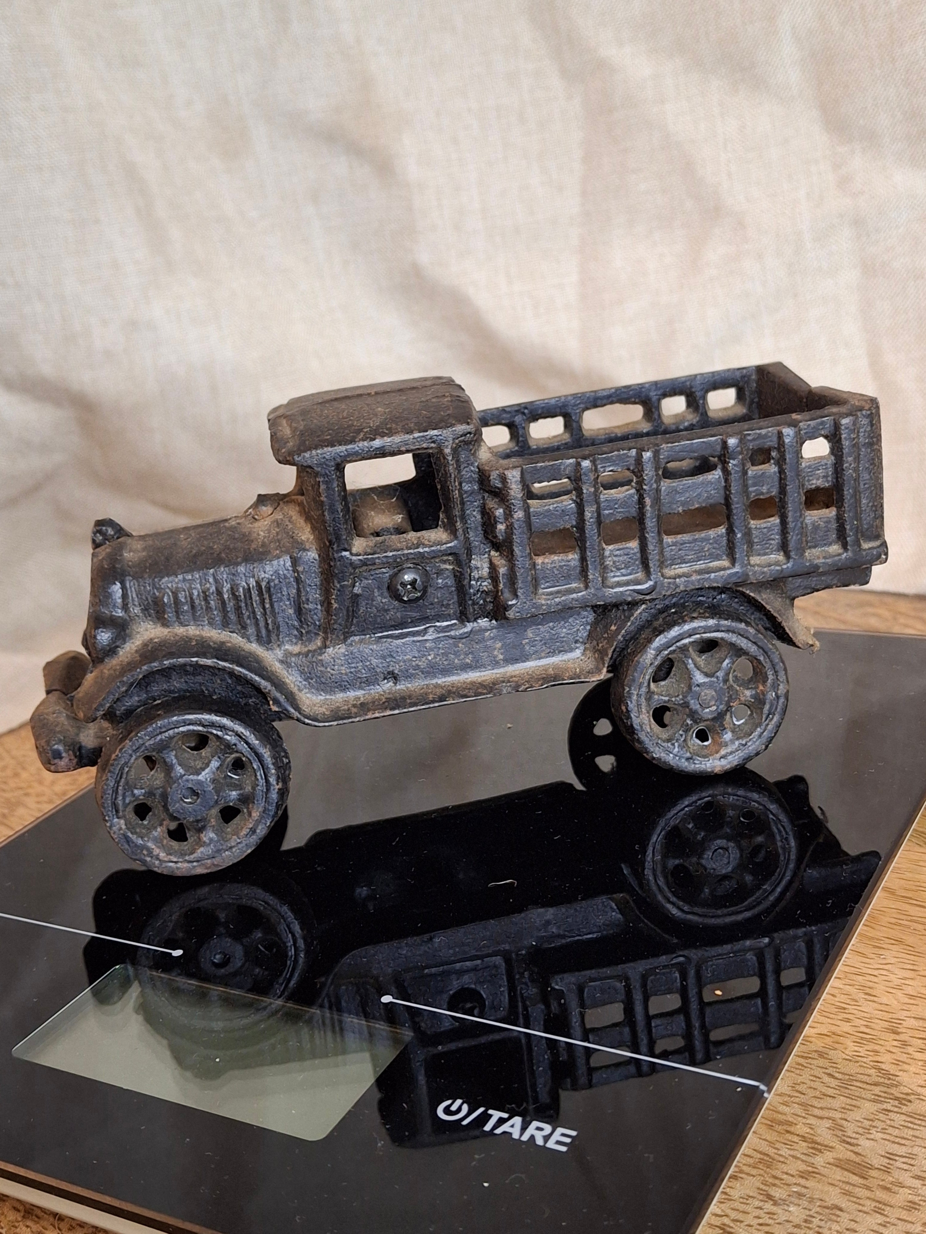 Antique Hubley Cast Iron Stake Body Truck - 1920s White Motor Co Style - 6"