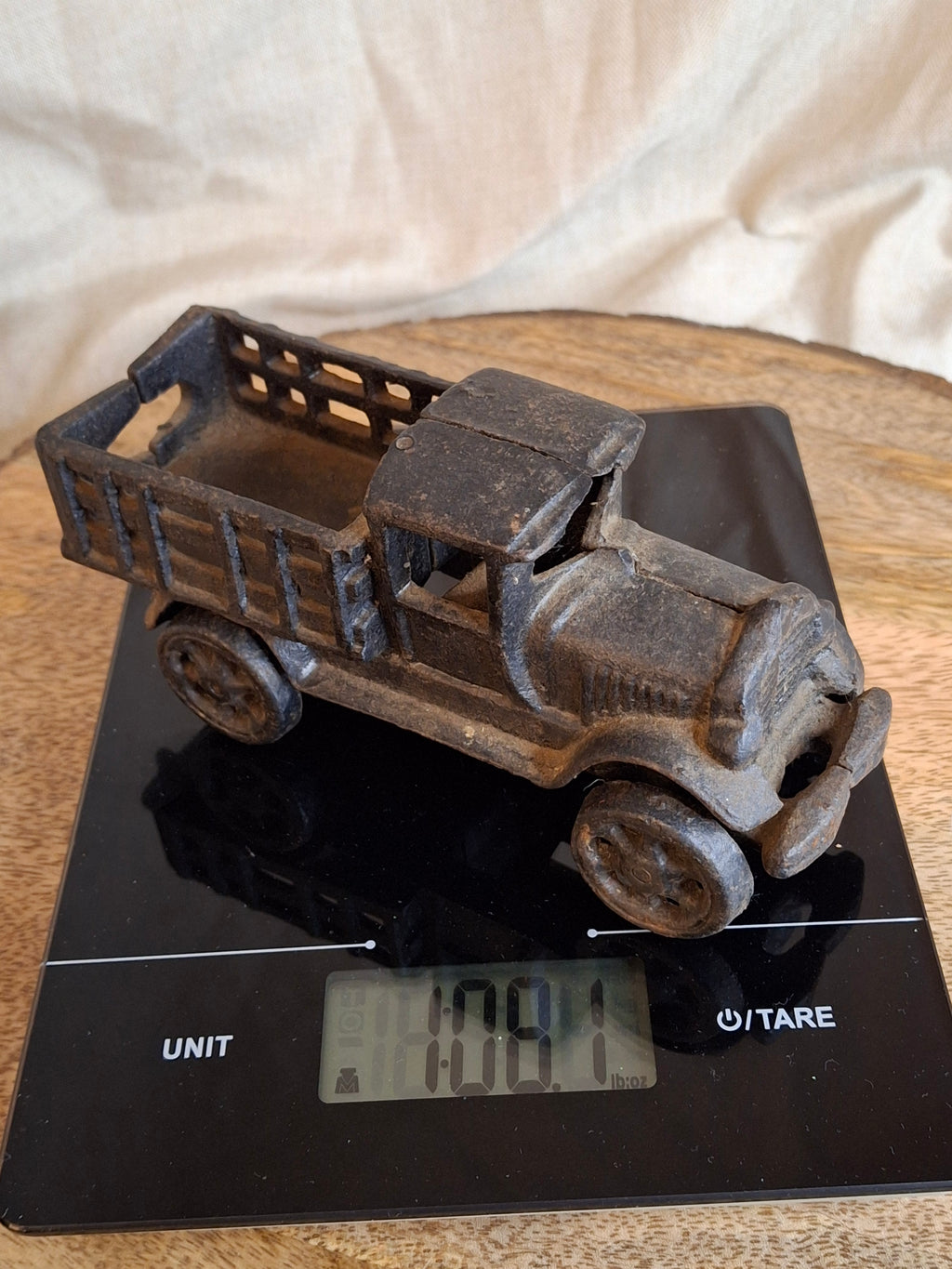 Antique Hubley Cast Iron Stake Body Truck - 1920s White Motor Co Style - 6"