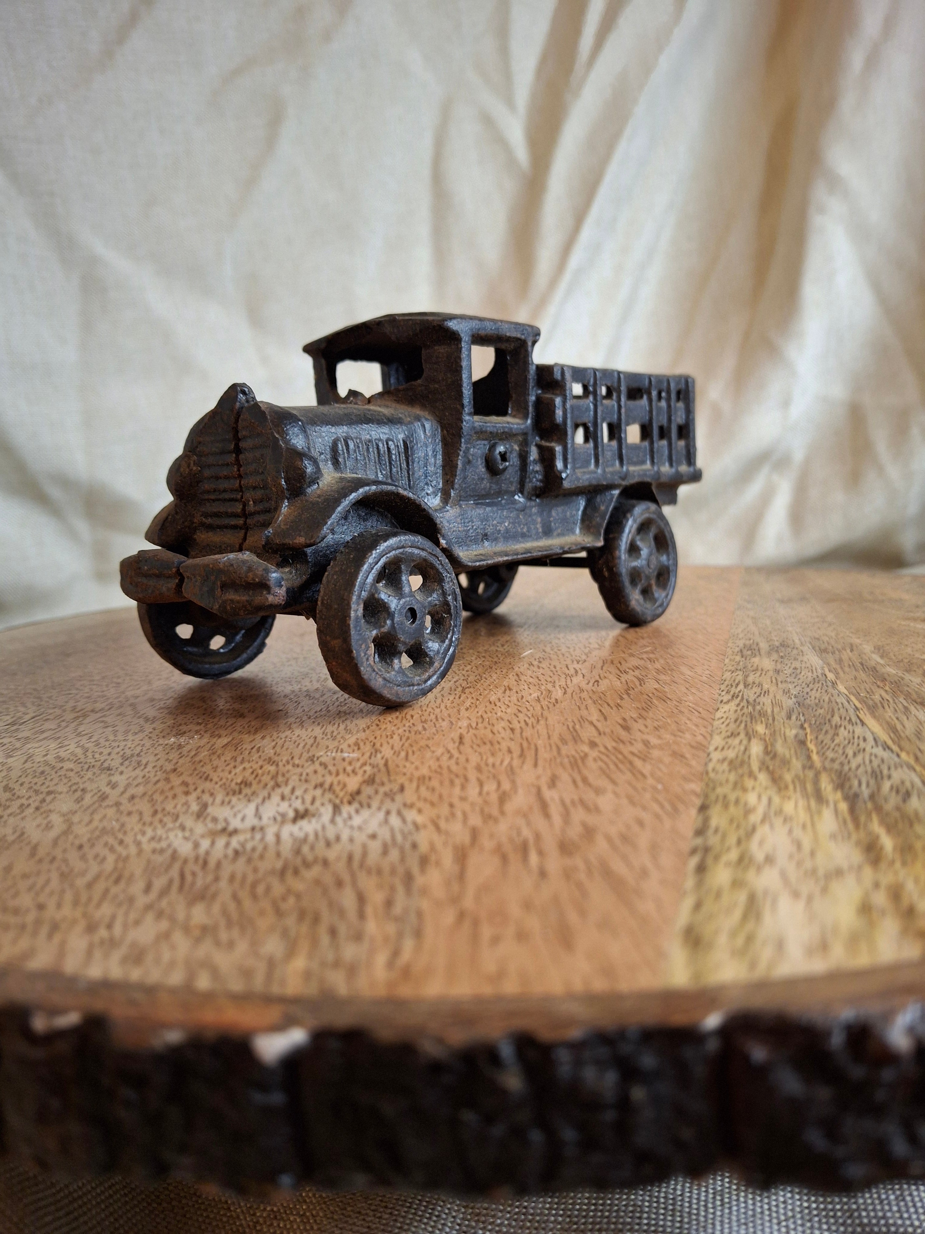 Antique Hubley Cast Iron Stake Body Truck - 1920s White Motor Co Style - 6"