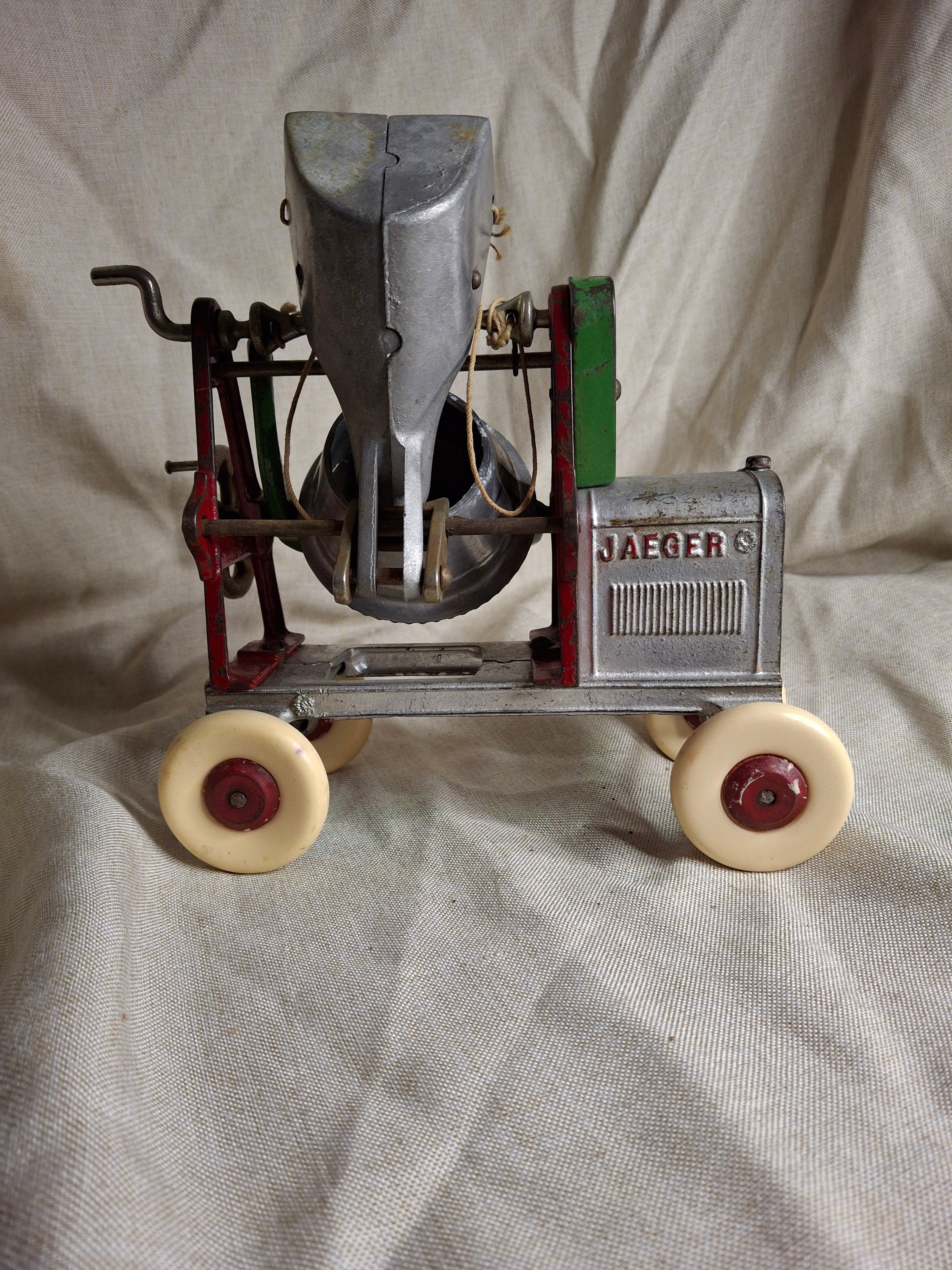 Antique Kenton Jaeger Cement Mixer XL Largest Series Cast Iron & Aluminum Toy