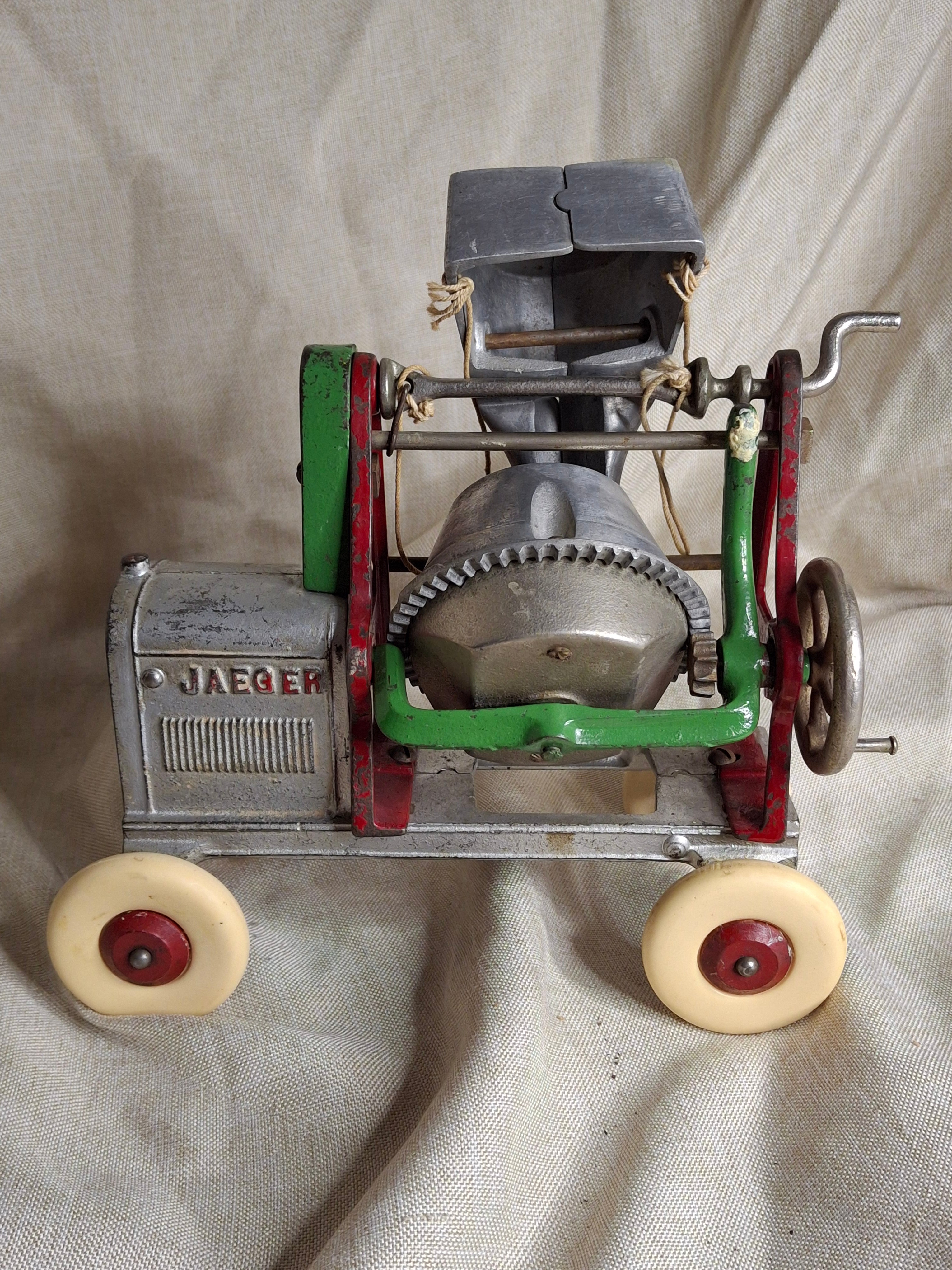 Antique Kenton Jaeger Cement Mixer XL Largest Series Cast Iron & Aluminum Toy
