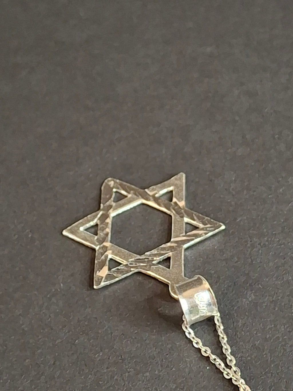 Sterling Silver Star of David Necklace Pendant 925 Diamond Cut 1.3" Judaica 18"
