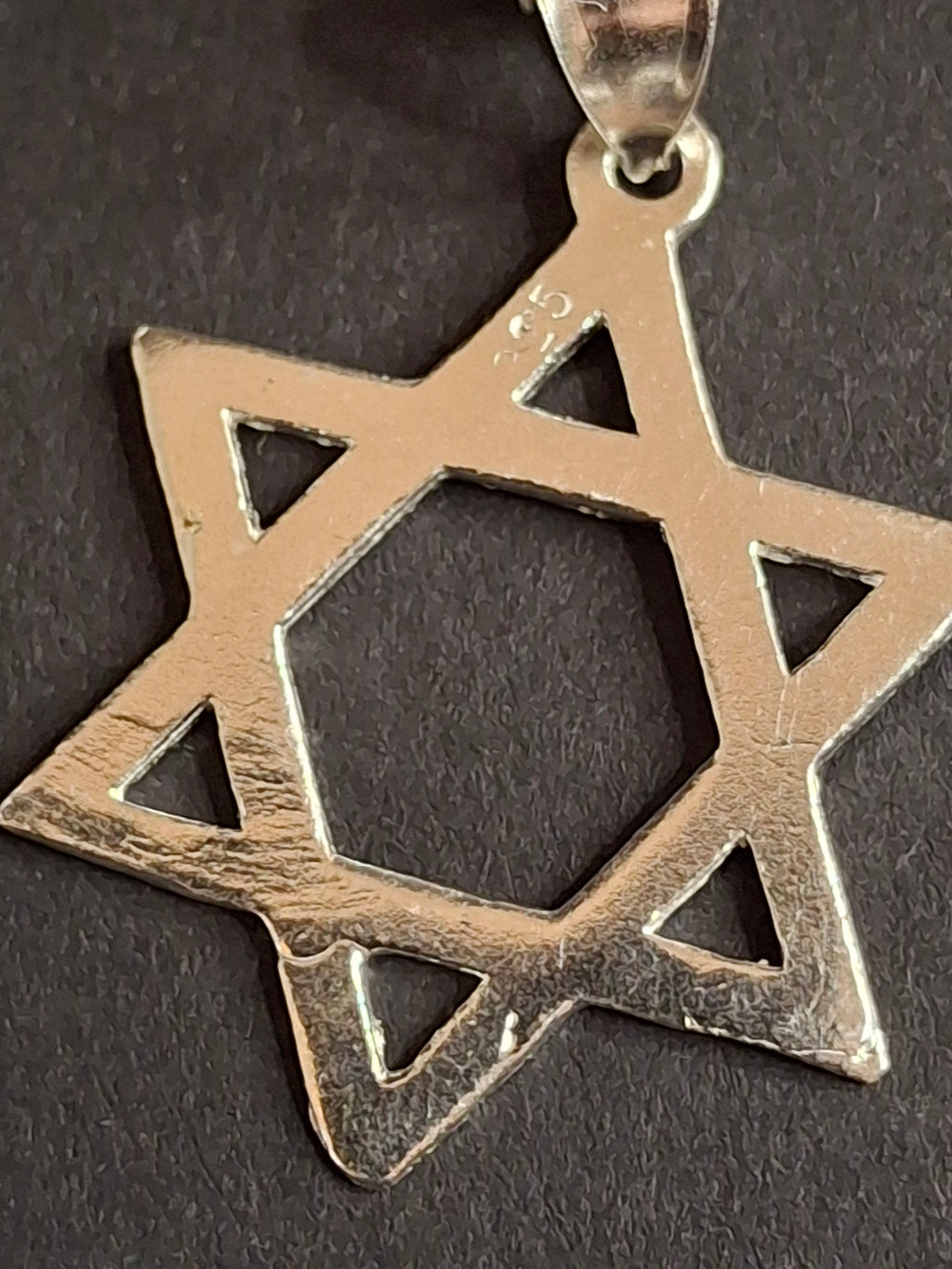 Sterling Silver Star of David Necklace Pendant 925 Diamond Cut 1.3" Judaica 18"