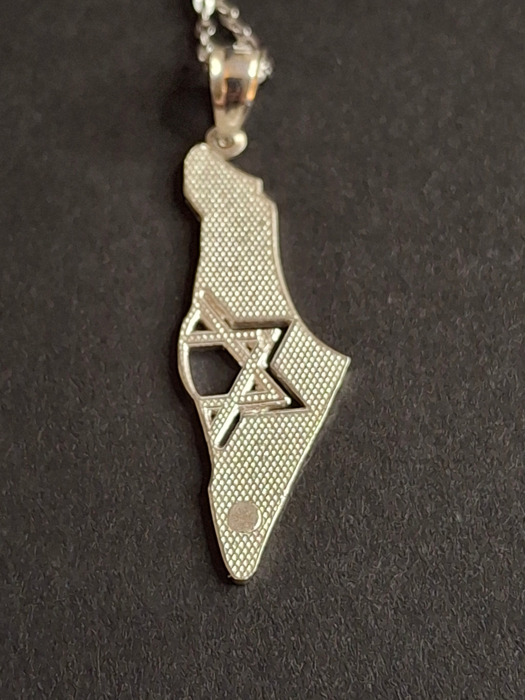 Sterling Silver Israel Map Necklace Star of David Pendant USA 925 - Solidarity Gift