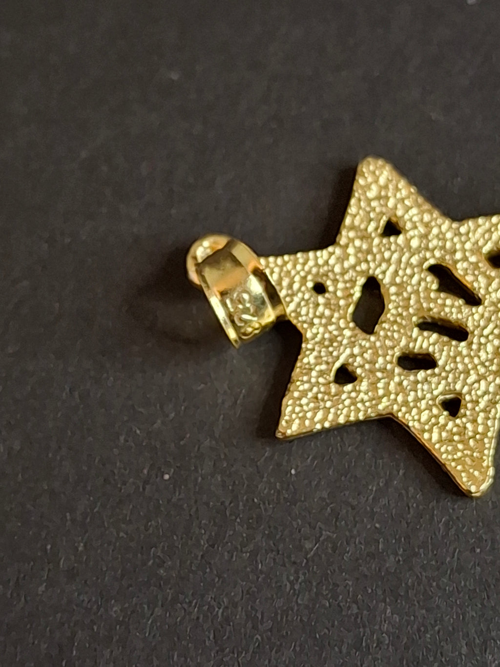 Vtg Sterling Silver Gold Tone Star of David Chai Pendant Nugget Back 925 Judaica