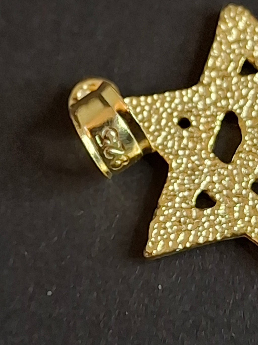 Vtg Sterling Silver Gold Tone Star of David Chai Pendant Nugget Back 925 Judaica