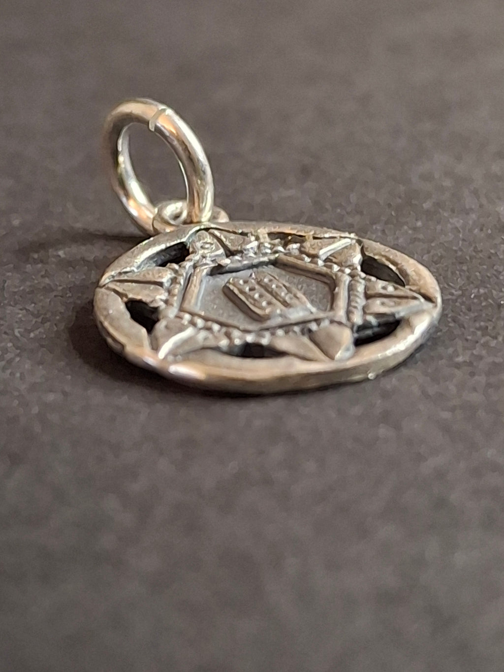 Vintage Sterling Silver Star of David Pendant Ten Commandments Tablets 925 Judaica