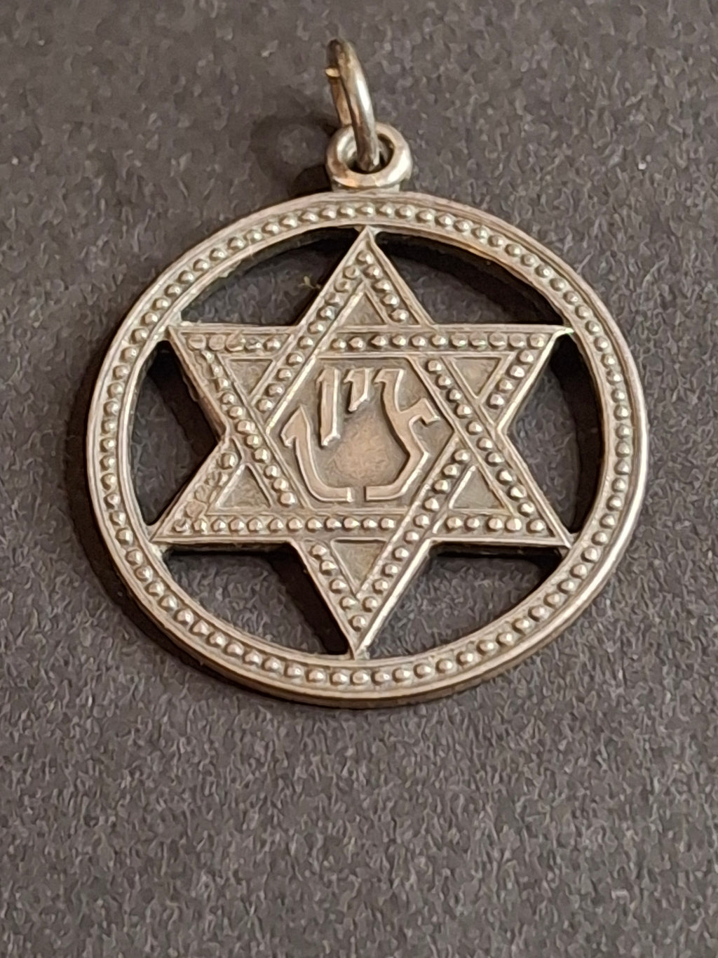 Vintage Israeli Sterling Silver Star of David Shaddai Pendant Protection Amulet Israel 925