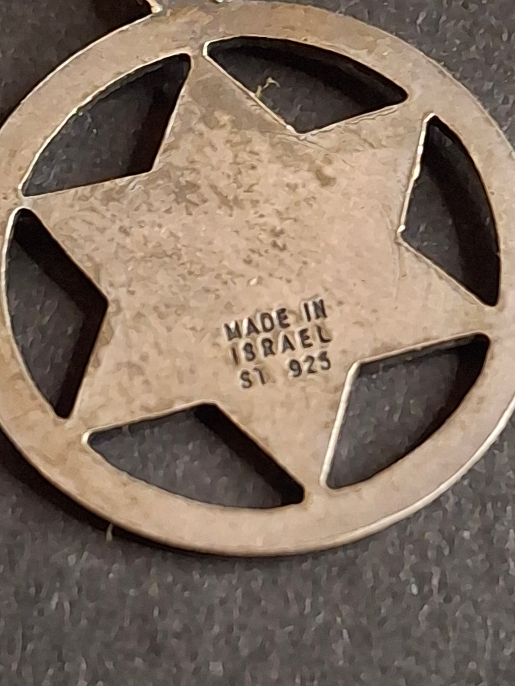 Vintage Israeli Sterling Silver Star of David Shaddai Pendant Protection Amulet Israel 925